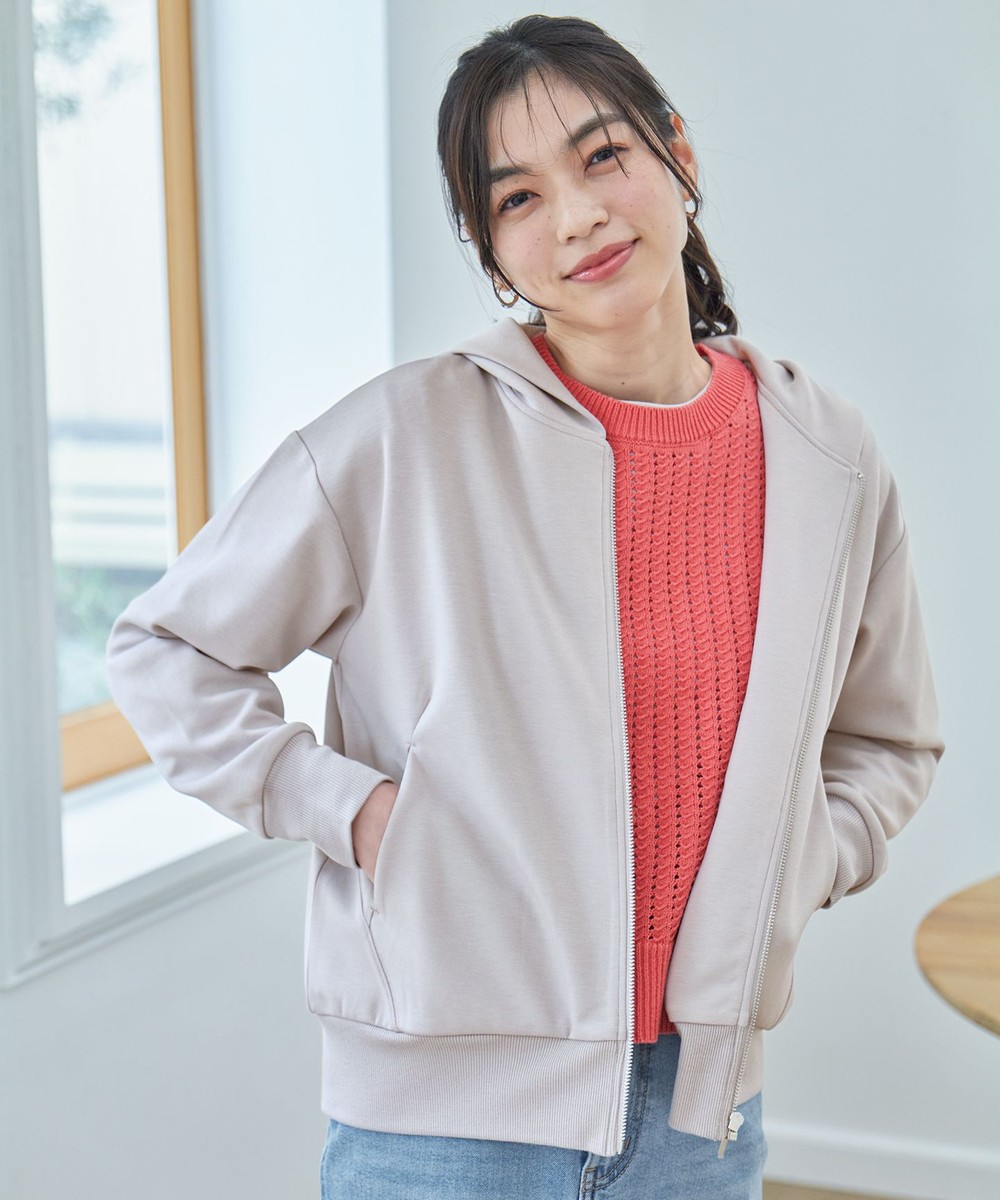 【オンワード】 ANY>トップス 【洗濯機可/UVケア】ダンボールジップパーカー ライトグレー F レディース 【オンワード】 ANY>トップス 【洗濯機可/UVケア】ダンボールジップパーカー ライトグレー F レディース