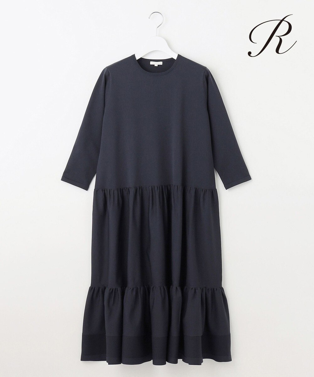 【オンワード】 23区>ワンピース 【R(アール)】フォルムニット ティアード ワンピース ネイビー 38 レディース