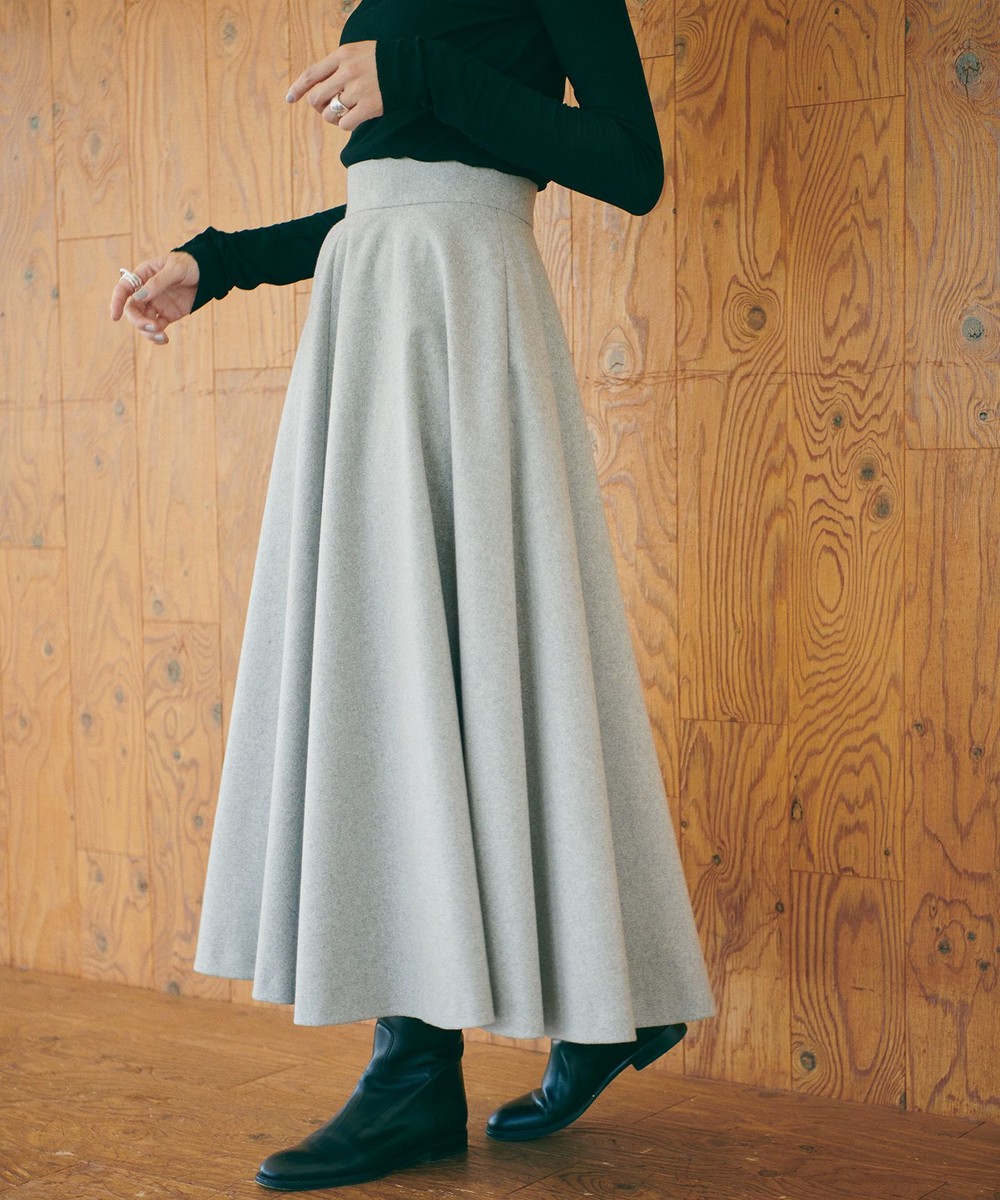 【オンワード】 #Newans>スカート 【新色登場!】笹川友里さんコラボ / ボリュームフレアスカート ライトグレー 0 レディース 【送料無料】