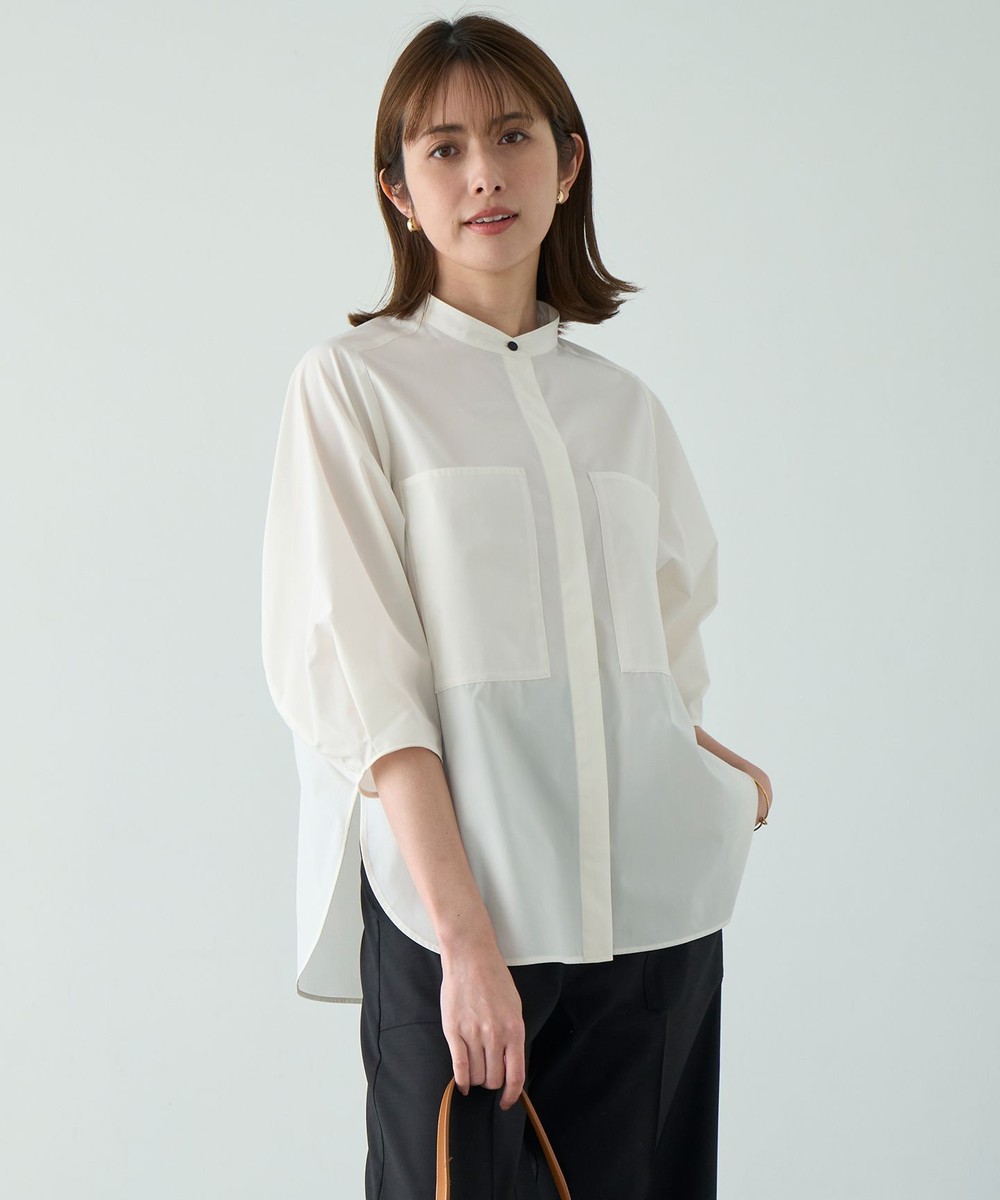 【オンワード】 UNFILO>トップス 【撥水/軽量/UVケア】FINE MOVE バンドカラーシャツ オフ S レディース 【オンワード】 UNFILO>トップス 【撥水/軽量/UVケア】FINE MOVE バンドカラーシャツ オフ S レディース