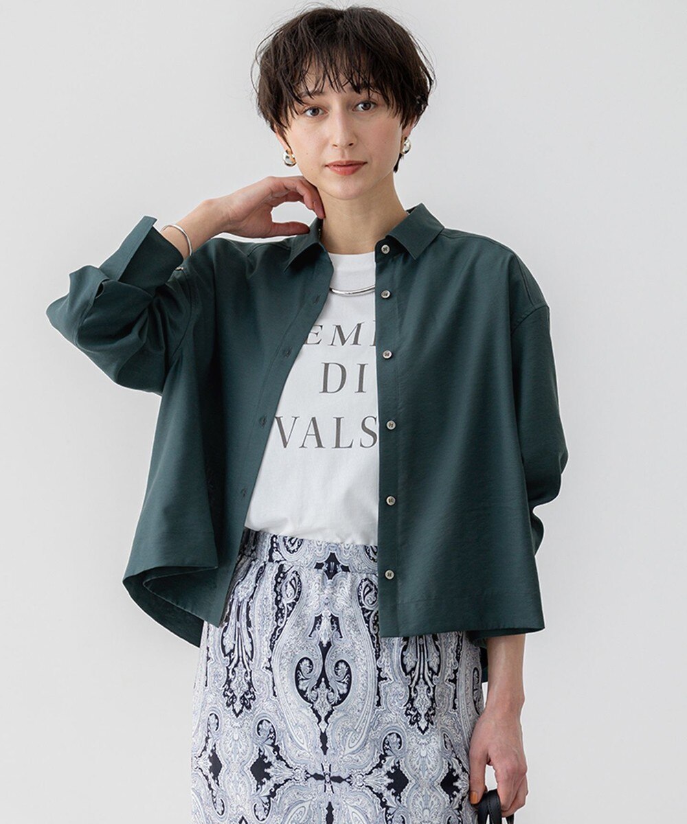 【オンワード】 23区 S(小さいサイズ)>トップス 【Oggi5月号掲載/接触冷感/速乾性】シアータンブラー シャツ ダークグリーン 32 レディース 【オンワード】 23区 S(小さいサイズ)>トップス 【Oggi5月号掲載/接触冷感/速乾性】シアータンブラー シャツ ダークグリーン 32 レディース