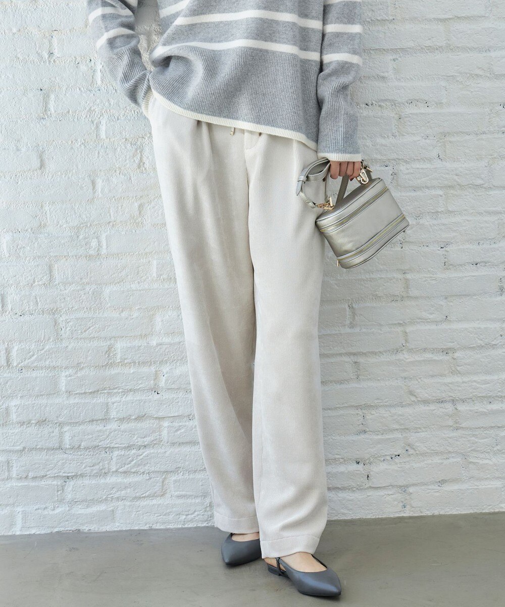 【オンワード】 自由区>パンツ 【カタログ掲載】ソフトコーデュロイワイド パンツⅡ オフ 36 レディース