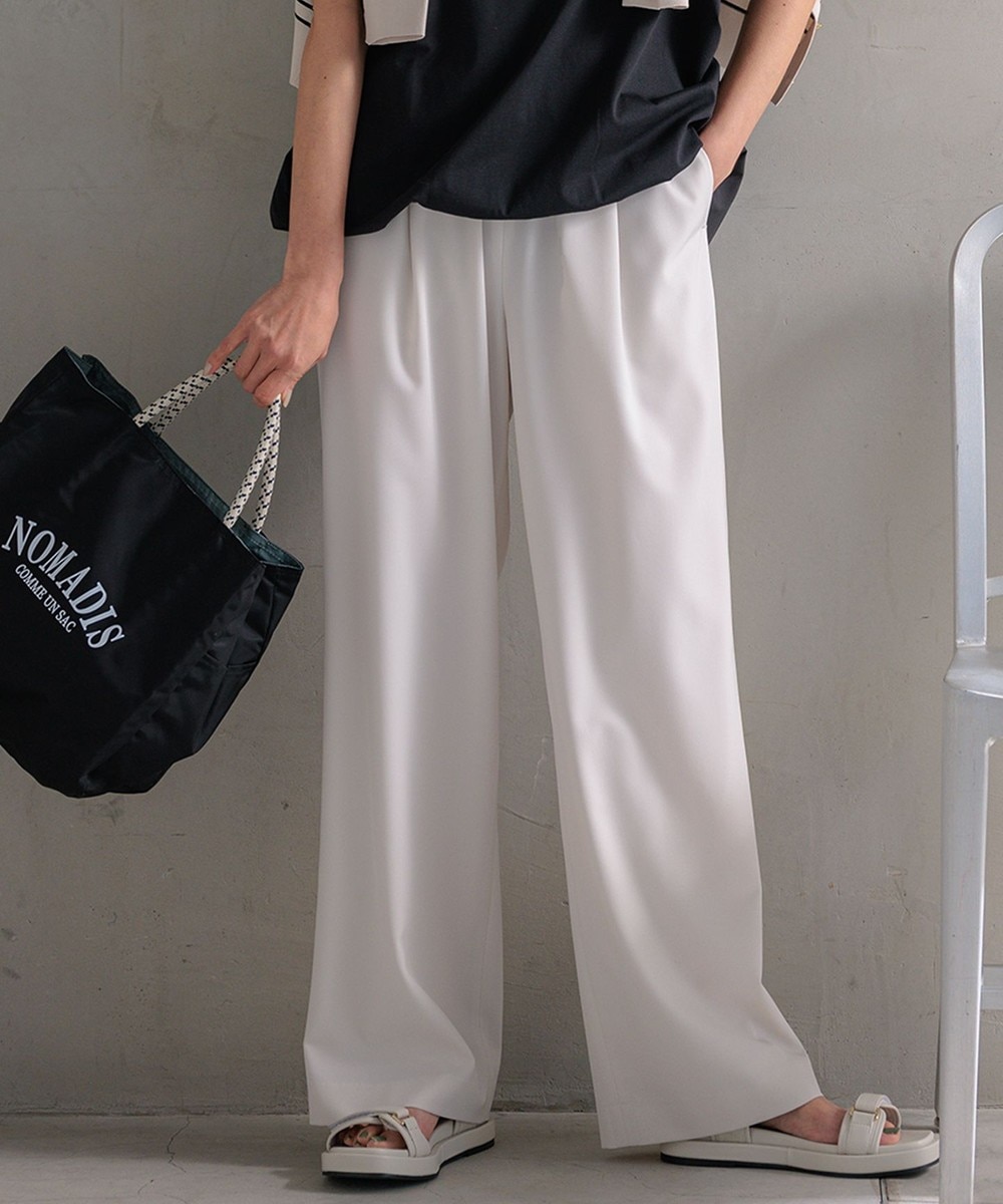 【オンワード】 23区>パンツ 【洗える】2WAYストレッチツイル ワイドパンツ ベージュ 38 レディース 【オンワード】 23区>パンツ 【洗える】2WAYストレッチツイル ワイドパンツ ベージュ 38 レディース