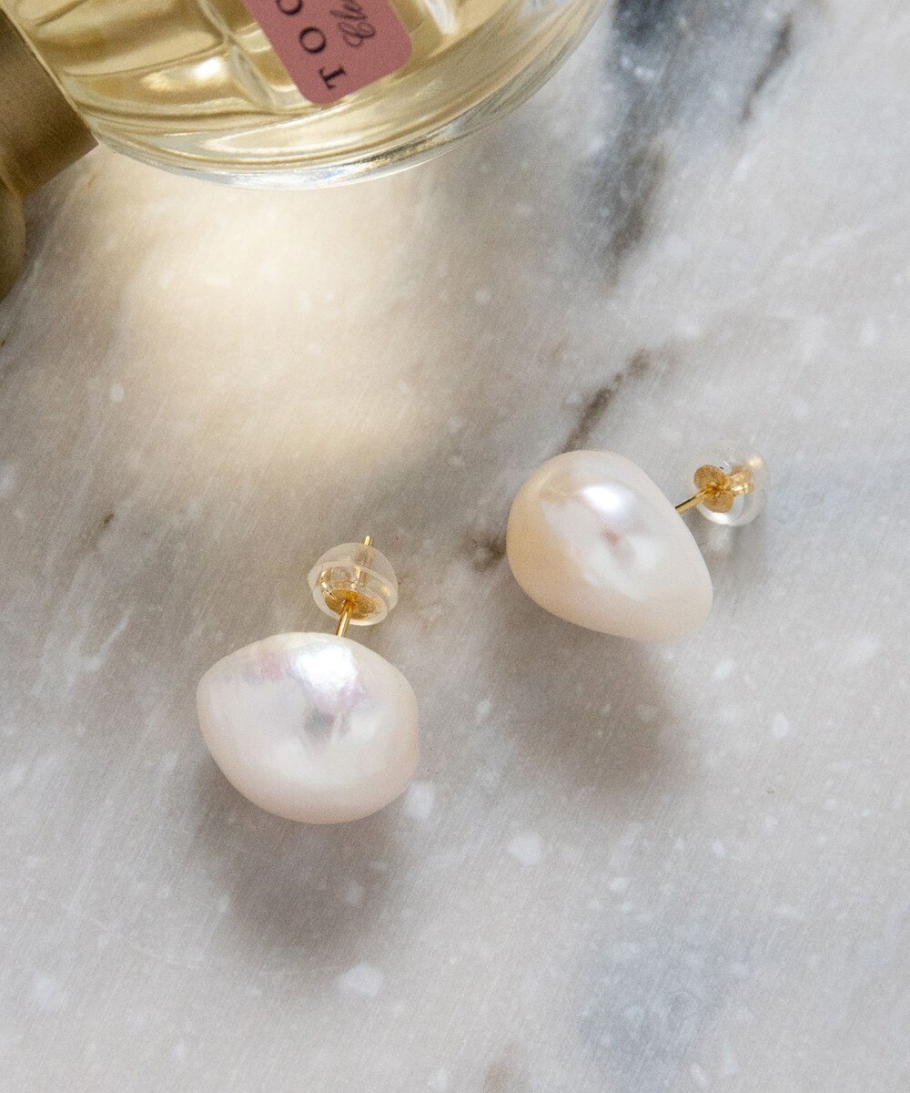 【オンワード】 TOCCA>アクセサリー 【WEB限定】NUANCE PEARL PIERCED EARRINGS L K18淡水バロックパール ピアス L ゴールド F レディース