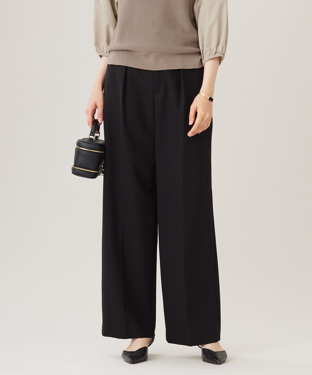 【オンワード】 自由区>パンツ 【洗える】コットンダブルクロスストレート パンツ ブラック 38 レディース 【オンワード】 自由区>パンツ 【洗える】コットンダブルクロスストレート パンツ ブラック 38 レディース