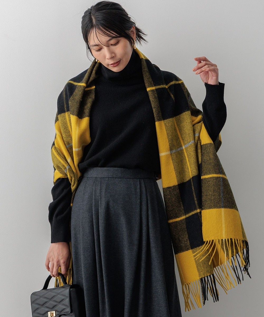 【オンワード】 23区>ファッション雑貨 カシミヤ チェック ストール イエロー F レディース 【オンワード】 23区>ファッション雑貨 カシミヤ チェック ストール イエロー F レディース