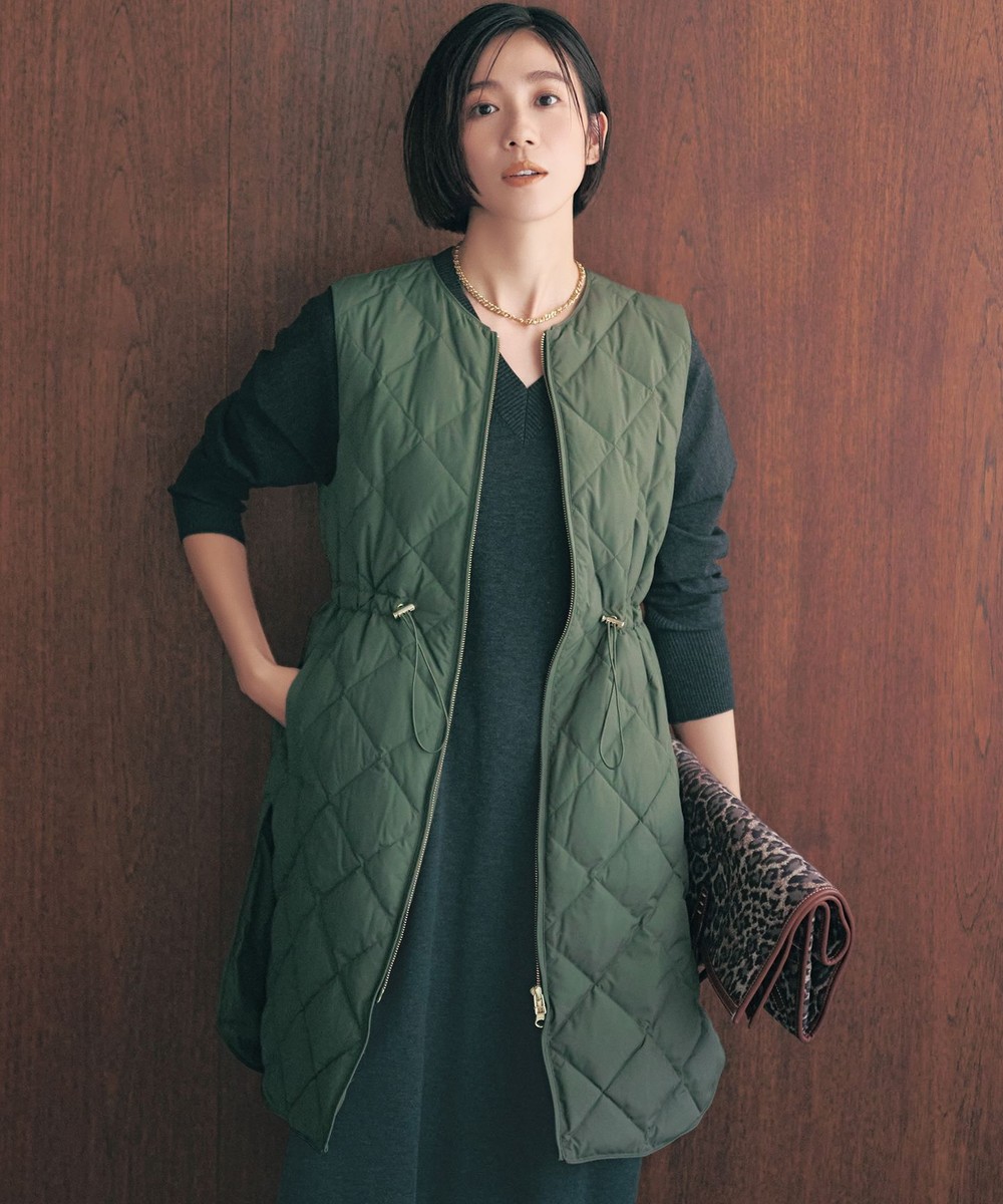 【オンワード】 UNFILO>ジャケット/アウター 【TAION×UNFILO 】キルティングダウン ジレ カーキ M レディース 【オンワード】 UNFILO>ジャケット/アウター 【TAION×UNFILO 】キルティングダウン ジレ カーキ M レディース