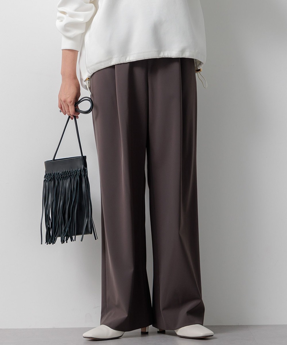 【オンワード】 23区>パンツ 【洗える】2WAYストレッチツイル ドロスト ワイドパンツ グレー 38 レディース 【オンワード】 23区>パンツ 【洗える】2WAYストレッチツイル ドロスト ワイドパンツ グレー 38 レディース