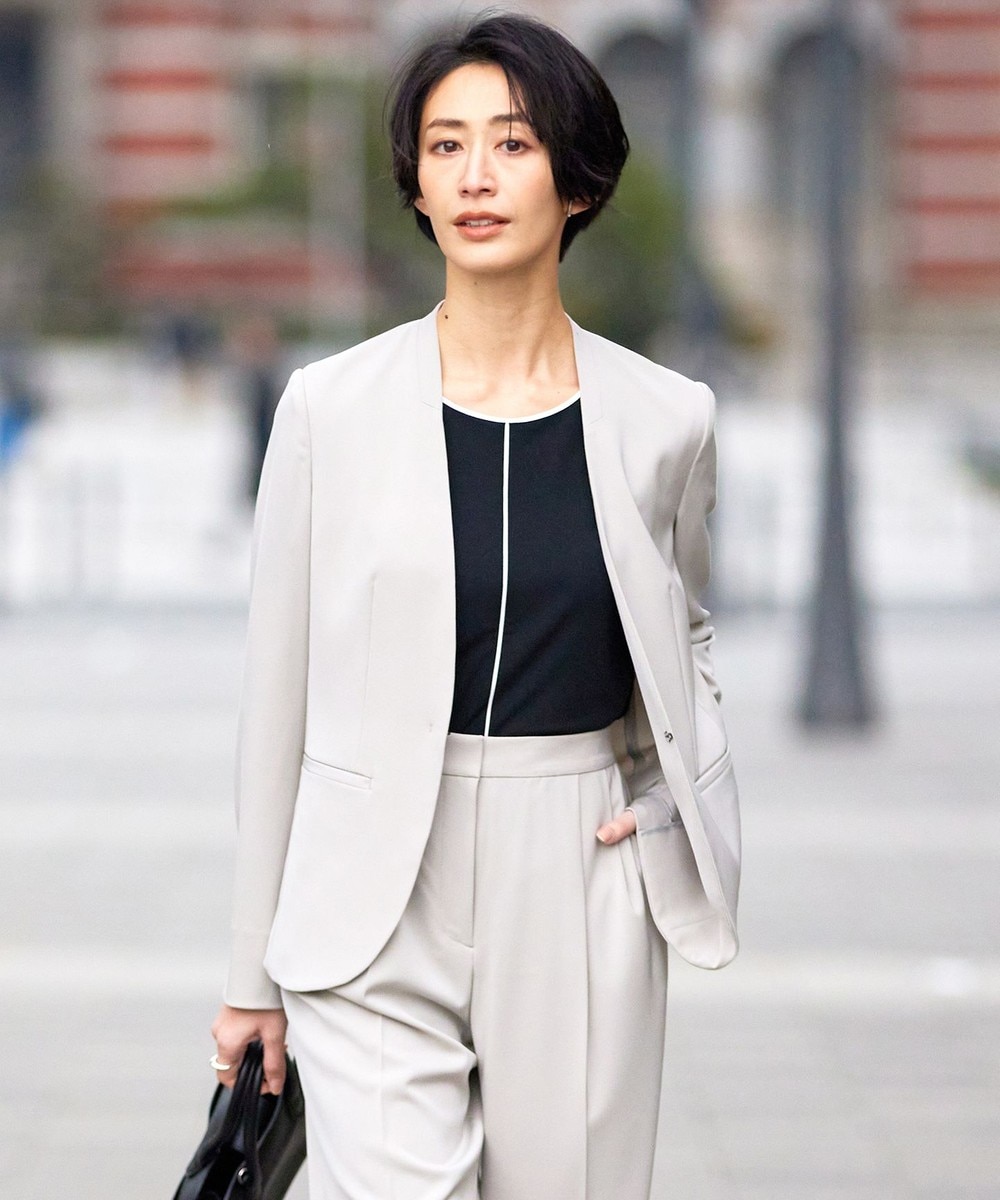 【オンワード】 ICB>ジャケット/アウター 【新色追加・防シワ・速乾・洗える】Fied ノーカラージャケット グレージュ 2 レディース 【オンワード】 ICB>ジャケット/アウター 【新色追加・防シワ・速乾・洗える】Fied ノーカラージャケット グレージュ 2 レディース