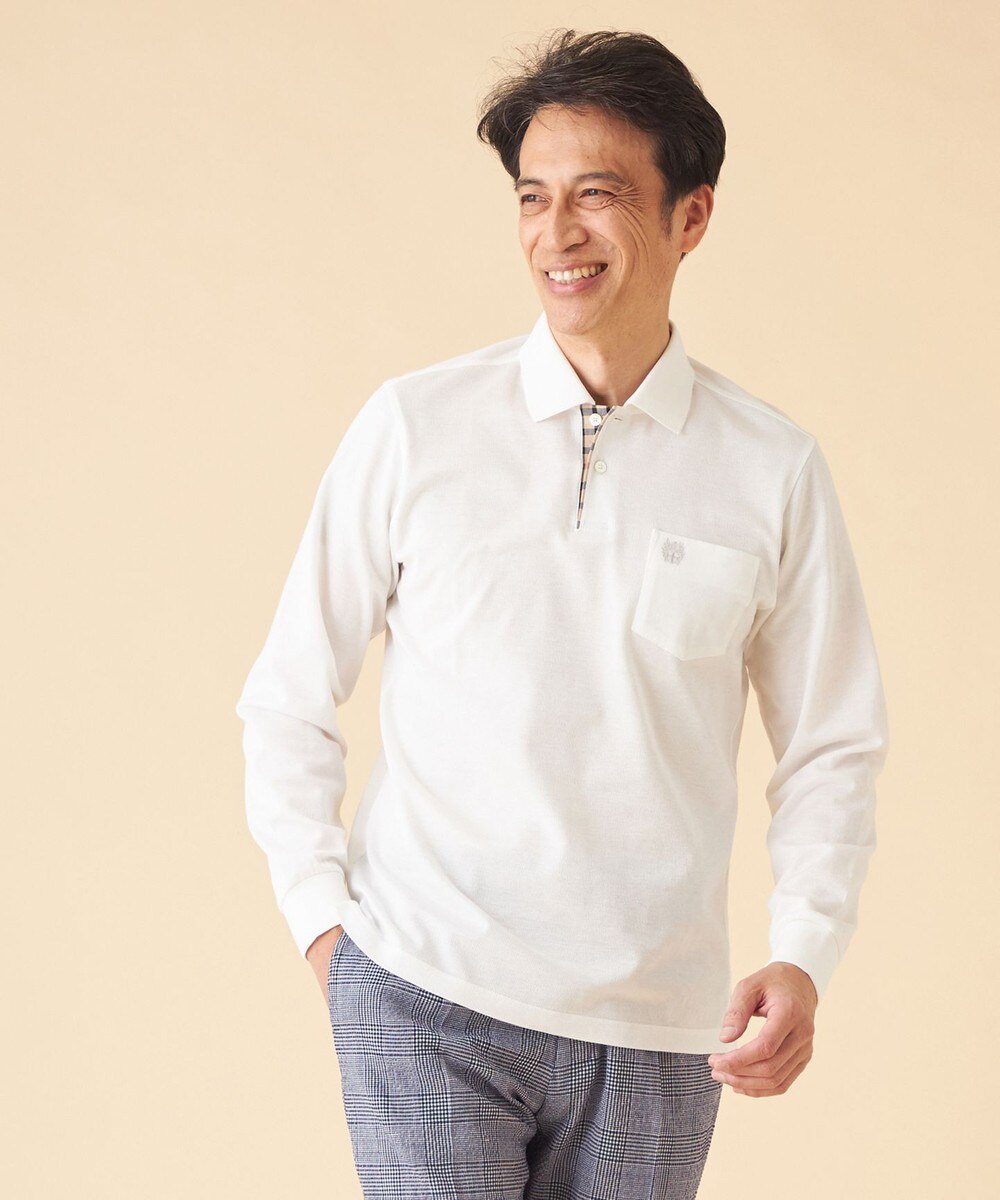 DAKS>トップス 【ロングセラー定番！】オリジナルピケポロシャツ ホワイト M メンズ 【送料無料】