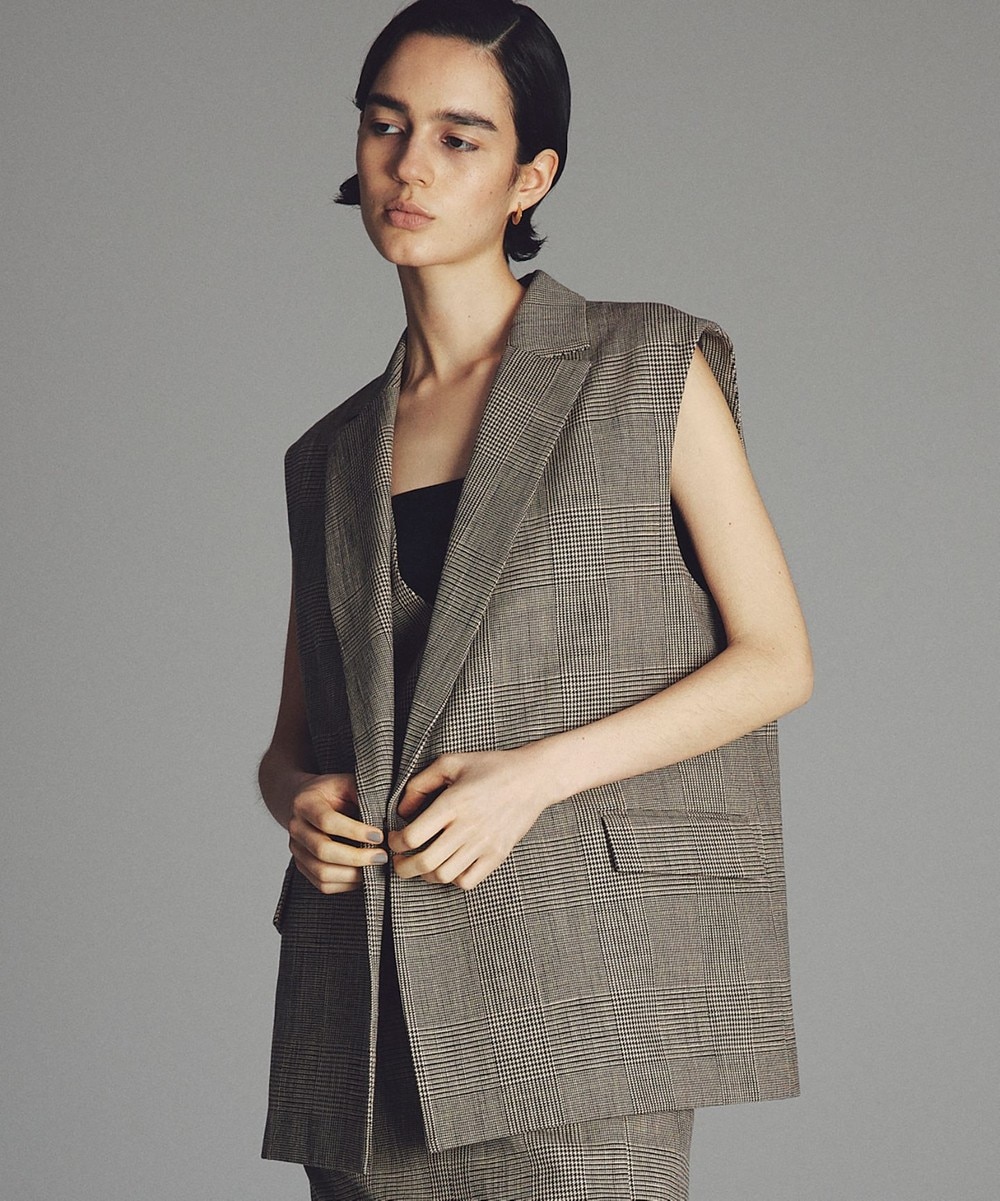 【オンワード】 uncrave>トップス グレンチェック ジレ ブラウンチェック F レディース 【オンワード】 uncrave>トップス グレンチェック ジレ ブラウンチェック F レディース