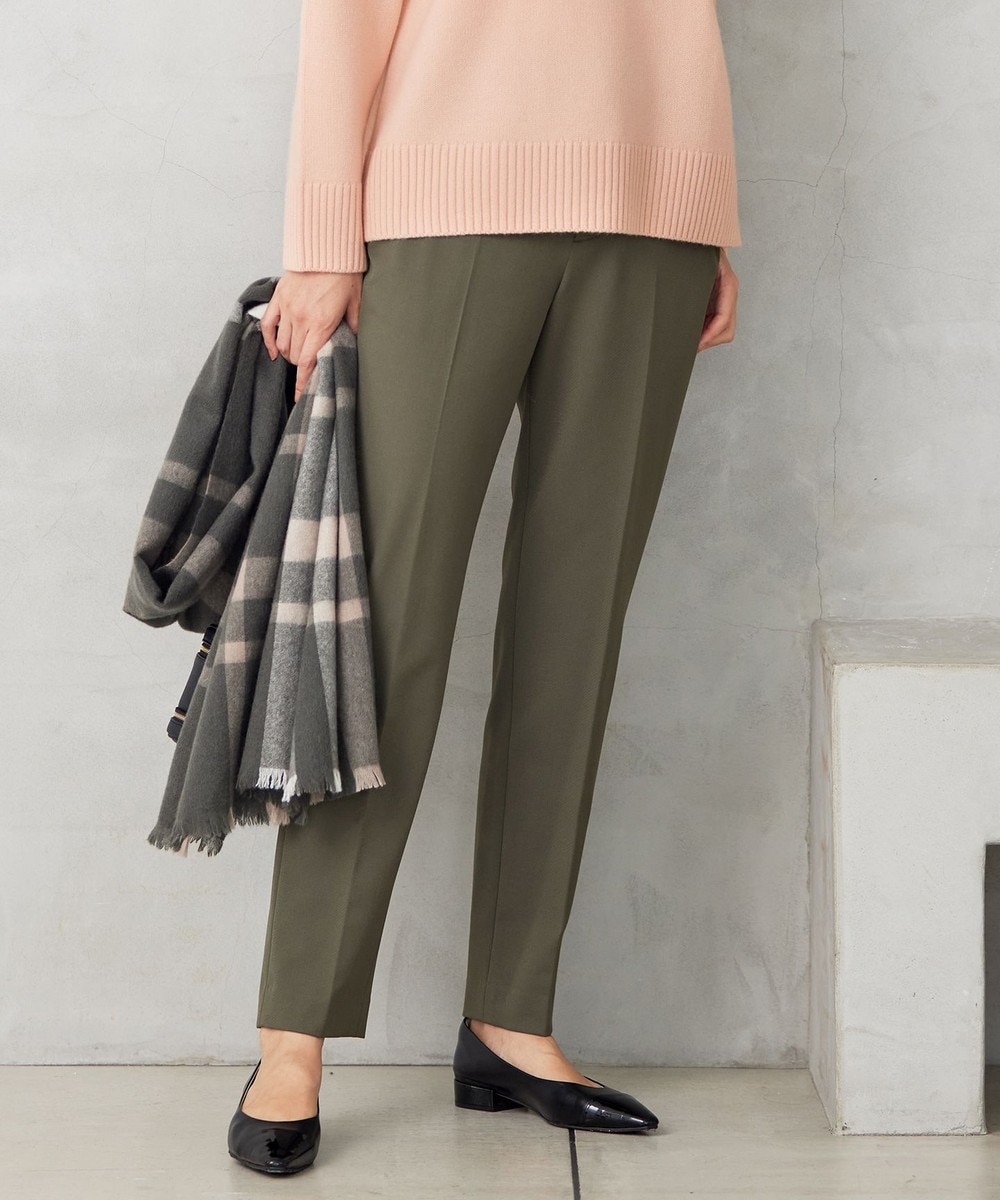 【オンワード】 自由区>パンツ 【撥水加工・洗える】TRギャバ裏起毛テーパード パンツ ダークカーキ 42 レディース 【オンワード】 自由区>パンツ 【撥水加工・洗える】TRギャバ裏起毛テーパード パンツ ダークカーキ 42 レディース