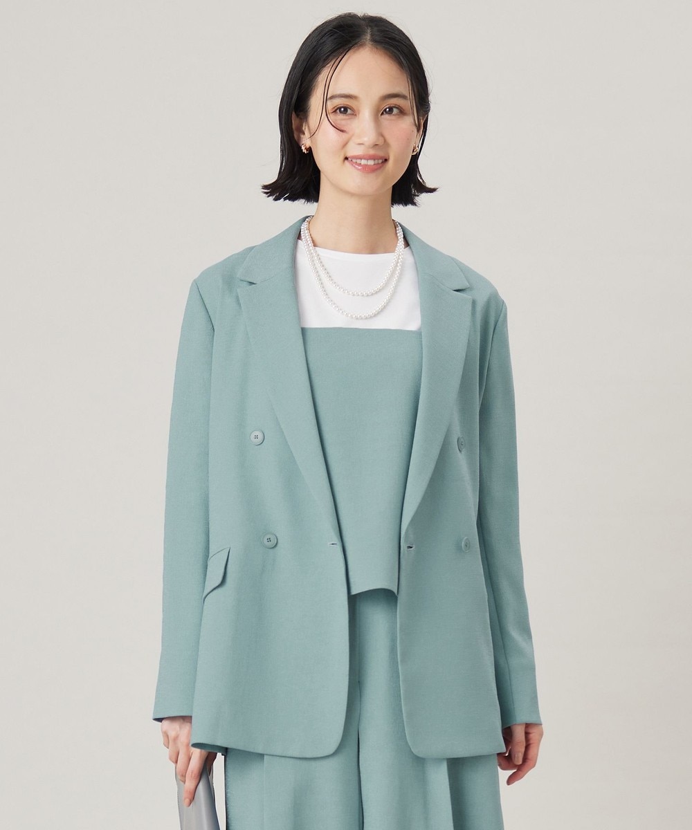 【オンワード】 自由区>ジャケット/アウター 【ドラマ「明日はもっと いい日になる」着用】【セットアップ対応・接触冷感・洗える】リネンライクシンセティックテーラード ジャケット ライトブルー 38 レディース 【オンワード】 自由区>ジャケット/アウター 【ドラマ「明日はもっと いい日になる」着用】【セットアップ対応・接触冷感・洗える】リネンライクシンセティックテーラード ジャケット ライトブルー 38 レディース