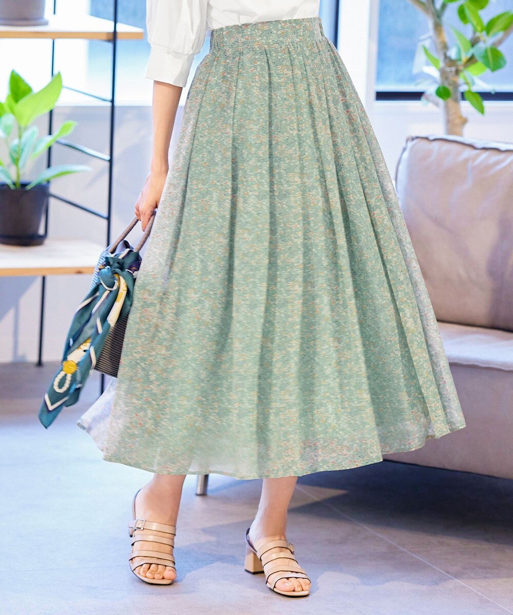 【洗える】程良い透け感のシフォンスカート