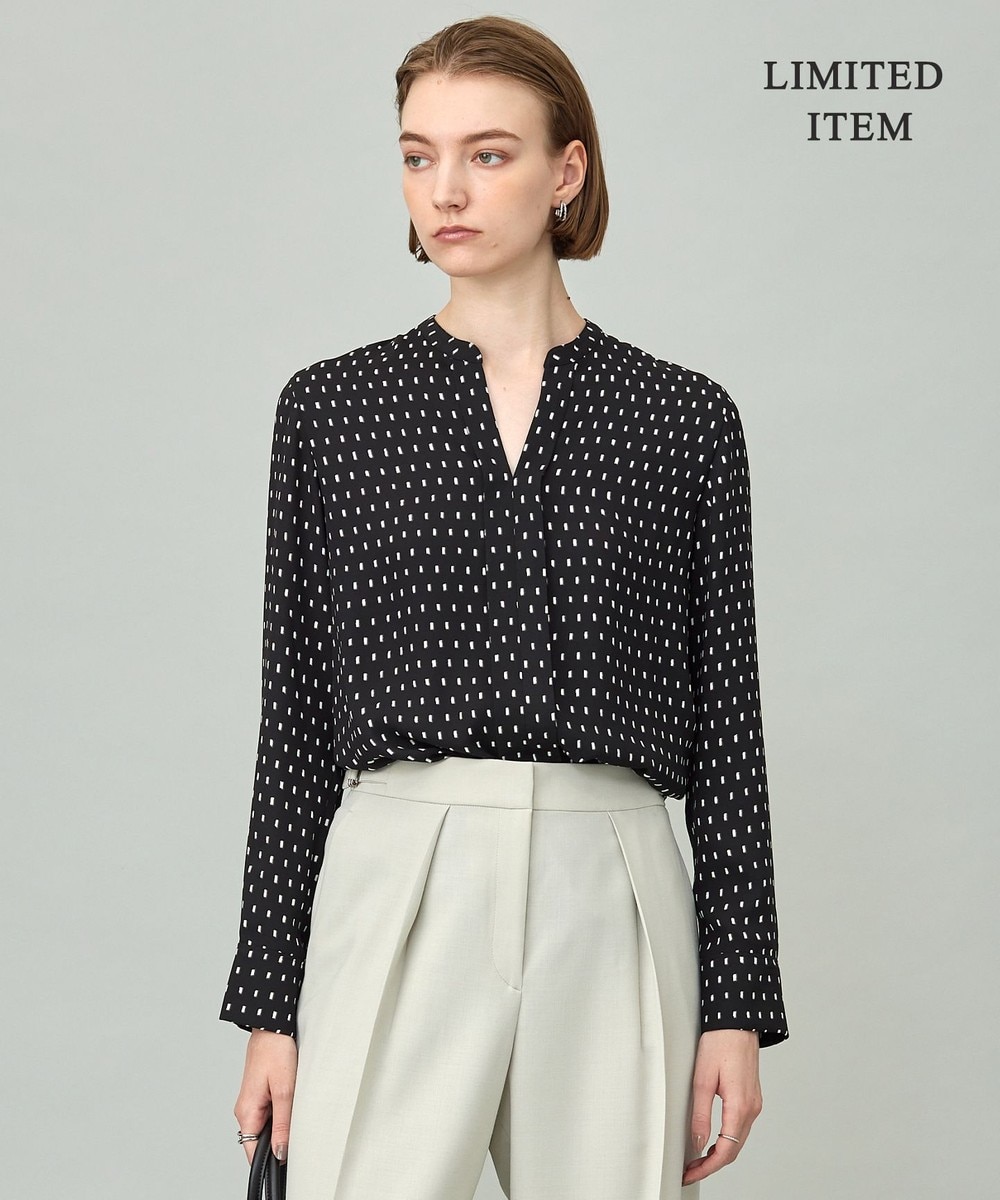 【オンワード】 ICB>トップス 【新色追加・WEB限定・接触冷感・UVケア・速乾・洗える】BackSatinAmunzen キーネックブラウス ブラックドット S レディース 【オンワード】 ICB>トップス 【新色追加・WEB限定・接触冷感・UVケア・速乾・洗える】BackSatinAmunzen キーネックブラウス ブラックドット S レディース