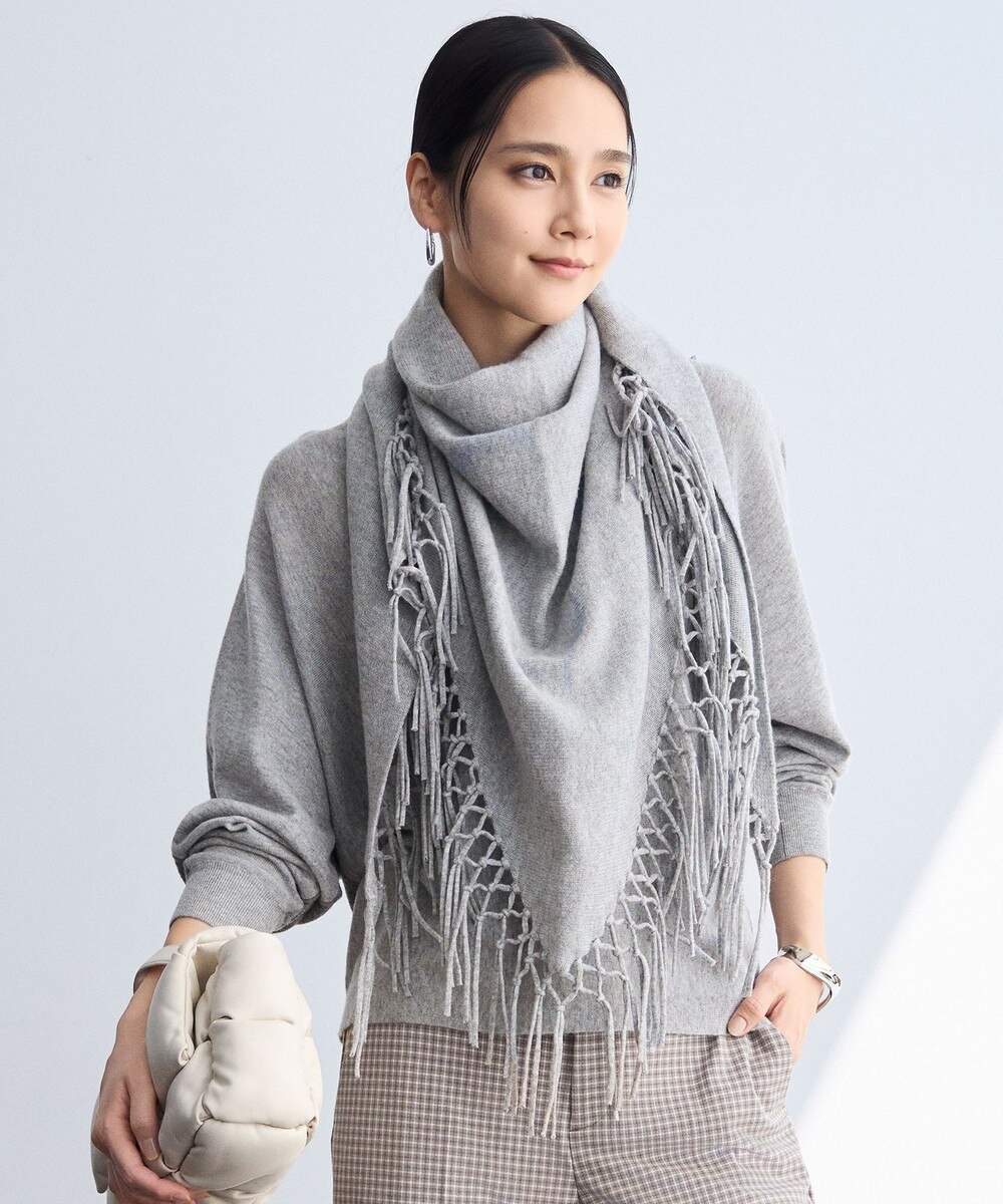 自由区/jiyuku(ジユウク) ストール(ショール)美品 - ネイビー×グレー