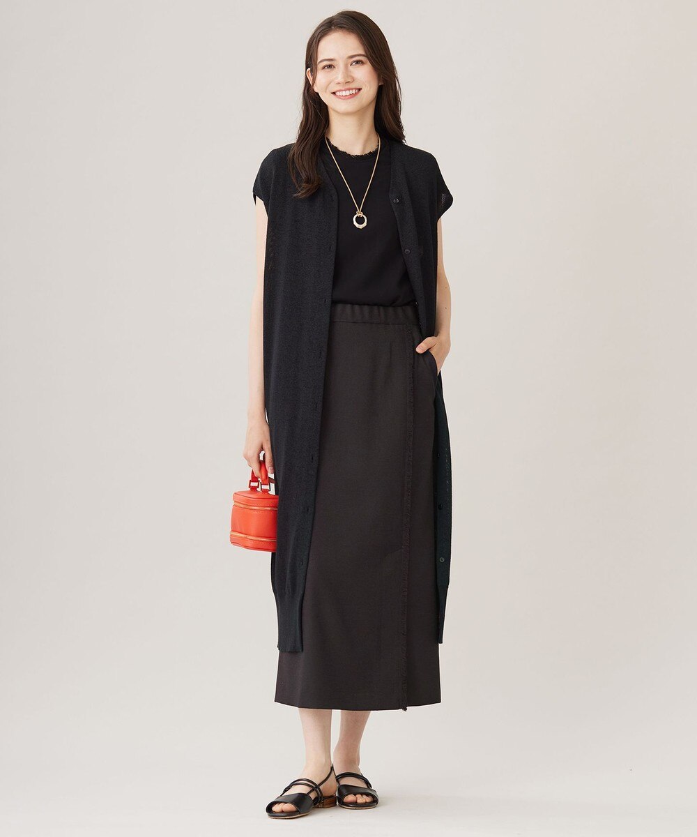 【オンワード】 自由区 L(大きいサイズ)>トップス 【カタログ掲載・洗える】ペーパーブレンドニット ジレ ブラック 44 レディース 【オンワード】 自由区 L(大きいサイズ)>トップス 【カタログ掲載・洗える】ペーパーブレンドニット ジレ ブラック 44 レディース