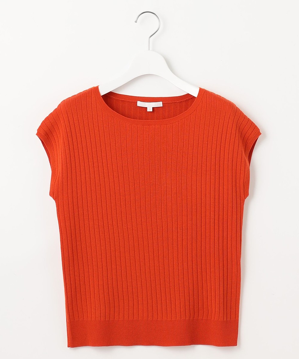 【オンワード】 自由区 L(大きいサイズ)>トップス 【アンサンブル対応・洗える】ハイツイストコットンアセテートフレンチスリーブ ニット ダークオレンジ 46 レディース 【オンワード】 自由区 L(大きいサイズ)>トップス 【アンサンブル対応・洗える】ハイツイストコットンアセテートフレンチスリーブ ニット ダークオレンジ 46 レディース