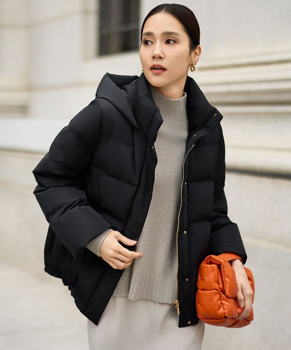 【オンワード】 自由区 S（小さいサイズ）>ジャケット/アウター 【WEB限定カラーあり】マイクロタッサーダウン コートⅡ ブラック 32 レディース