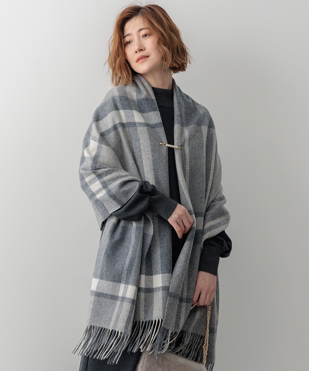 【オンワード】 23区>ファッション雑貨 カシミヤ チェック ストール グレー F レディース 【オンワード】 23区>ファッション雑貨 カシミヤ チェック ストール グレー F レディース