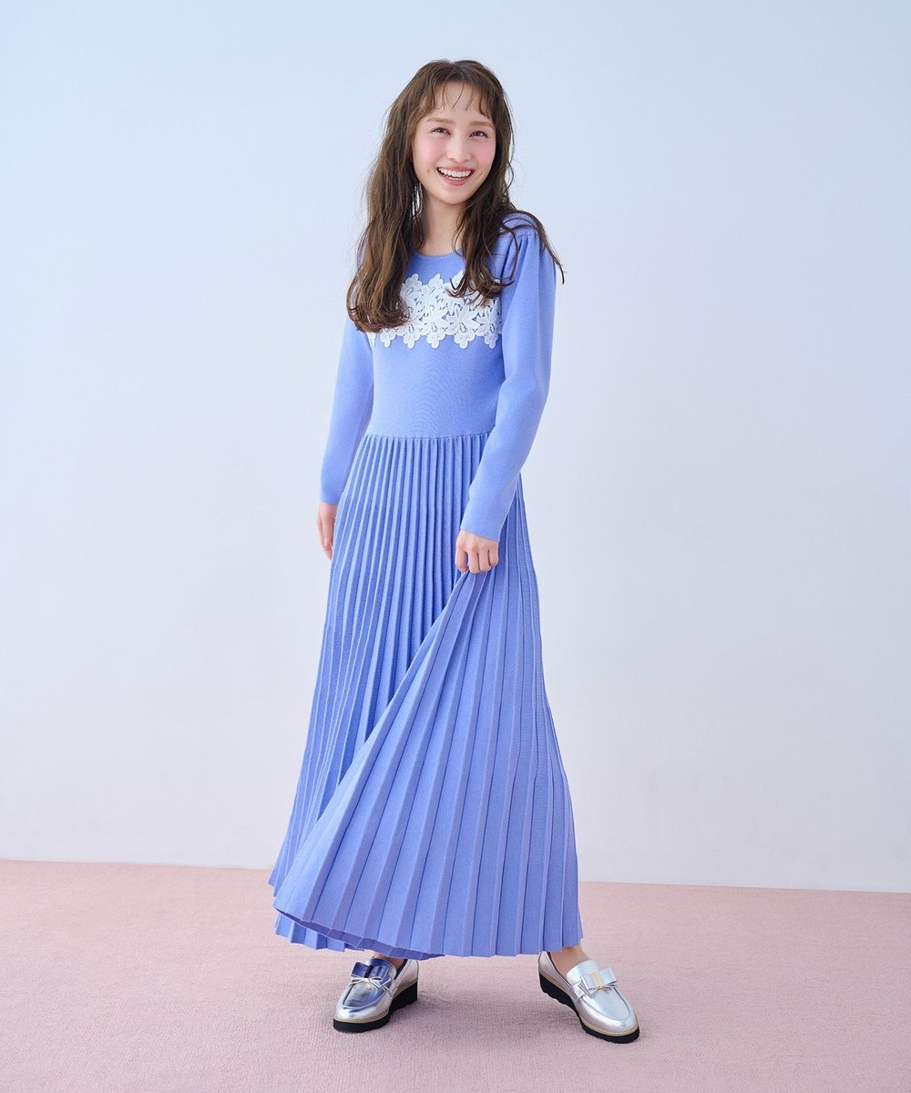 【オンワード】 TOCCA>ワンピース 【洗える】NIGHT PETAL ニットドレス スカイブルー M レディース 【オンワード】 TOCCA>ワンピース 【洗える】NIGHT PETAL ニットドレス スカイブルー M レディース