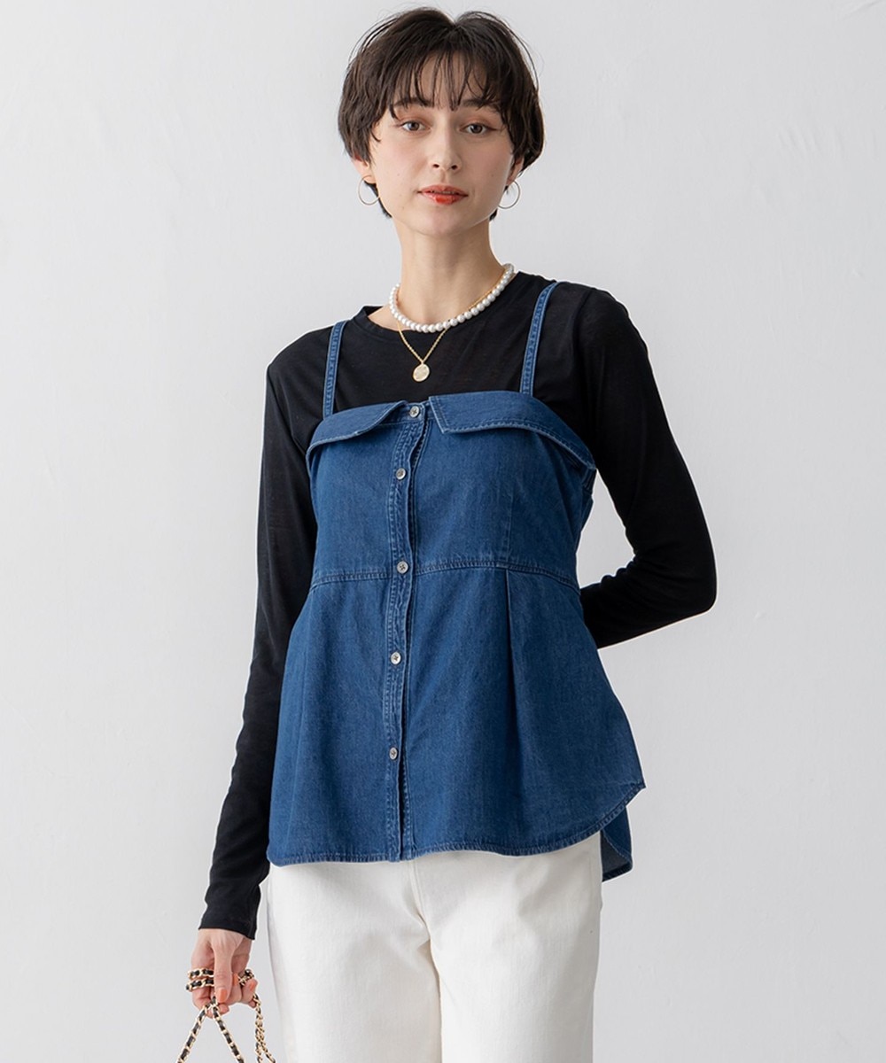 【オンワード】 23区 L(大きいサイズ)>トップス 【洗える】ライトダンガリー ビスチェ インディゴ 44 レディース 【オンワード】 23区 L(大きいサイズ)>トップス 【洗える】ライトダンガリー ビスチェ インディゴ 44 レディース