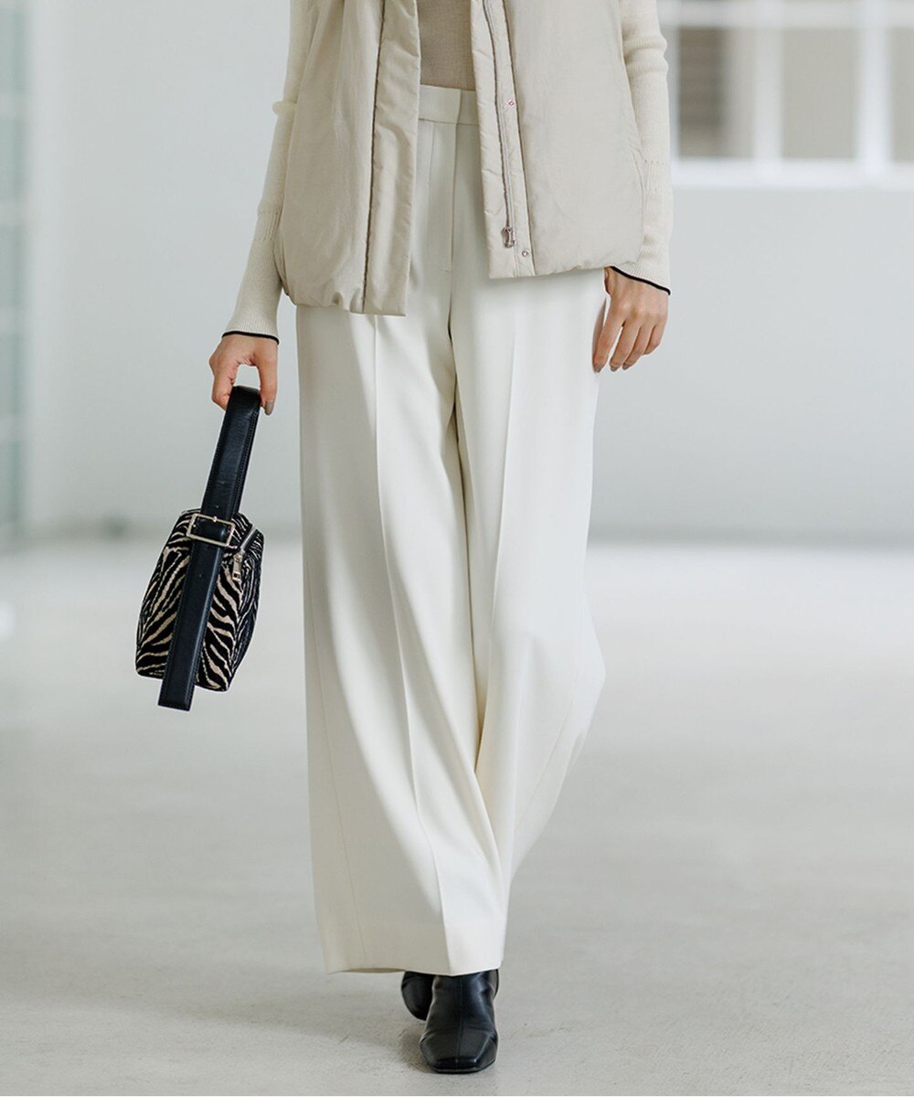 【オンワード】 ICB>パンツ 【洗える】 トリアセボディシェルピーチ ワイドパンツ オフホワイト 2 レディース 【オンワード】 ICB>パンツ 【洗える】 トリアセボディシェルピーチ ワイドパンツ オフホワイト 2 レディース