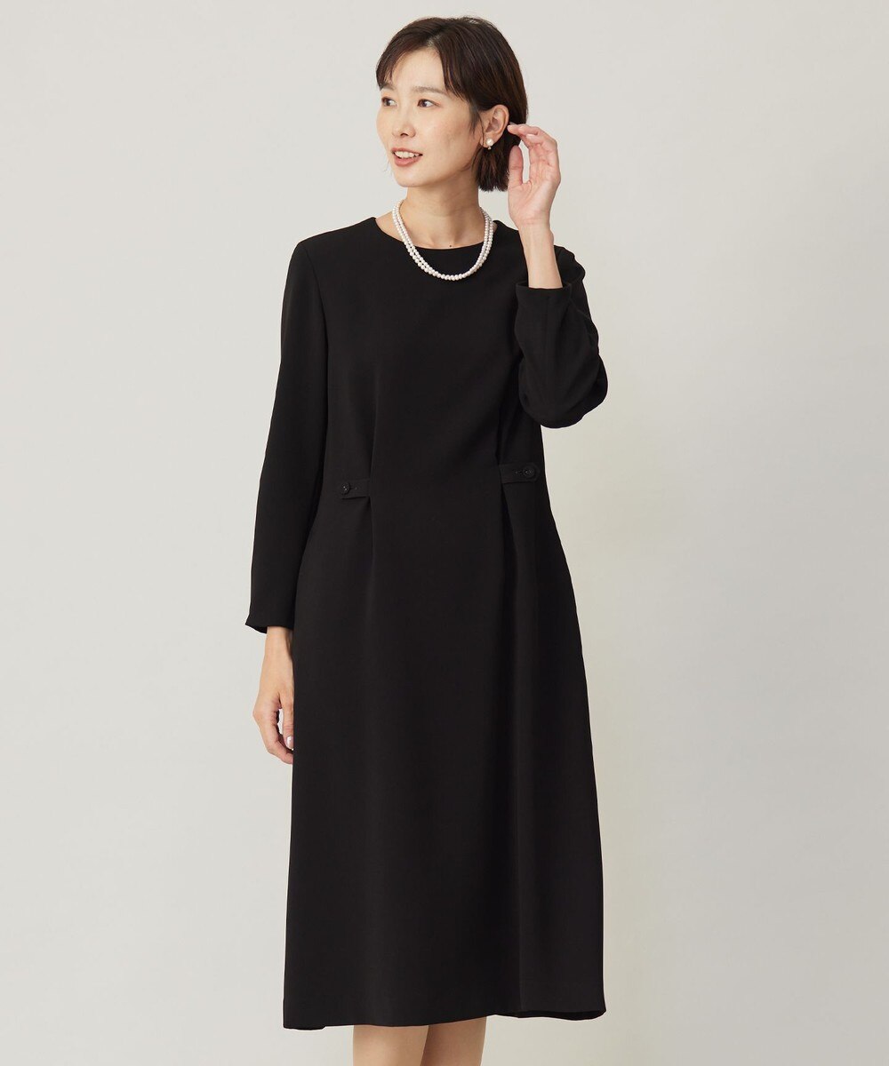 【オンワード】 J.PRESS LADIES S（小さいサイズ）>ワンピース 【セットアップ対応・洗える】セラテリーダブルクロス ワンピース ブラック P7 レディース