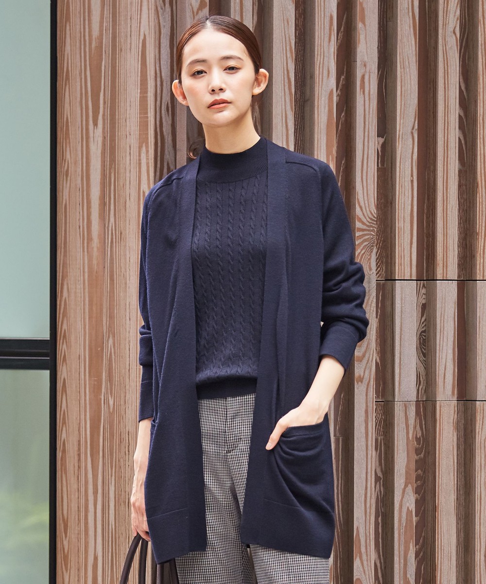 【オンワード】 J.PRESS LADIES L>トップス 【洗える】KNIT BASIC カーディガン ネイビー T13 レディース 【送料無料】