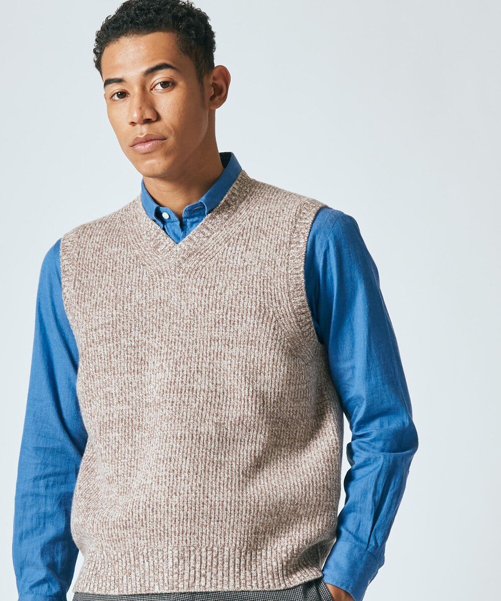 【オンワード】 J.PRESS MEN>トップス 【Cash Lamb's Wool】Vネックベスト ベージュ XL メンズ 【送料無料】