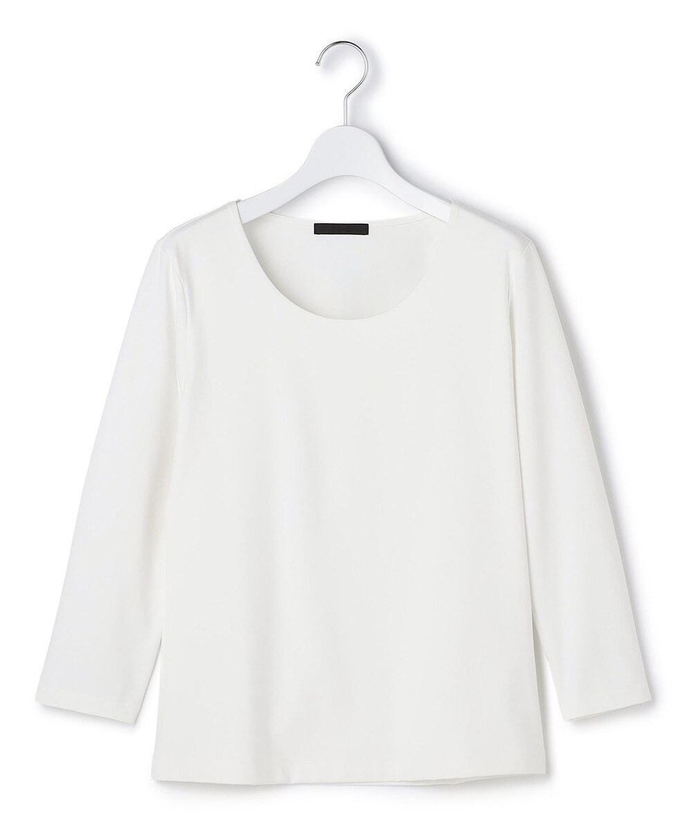 【オンワード】 ICB>トップス 【速乾・UVケア・接触冷感・洗える】 スーペリアジャージー Uネックカットソー オフホワイト M レディース