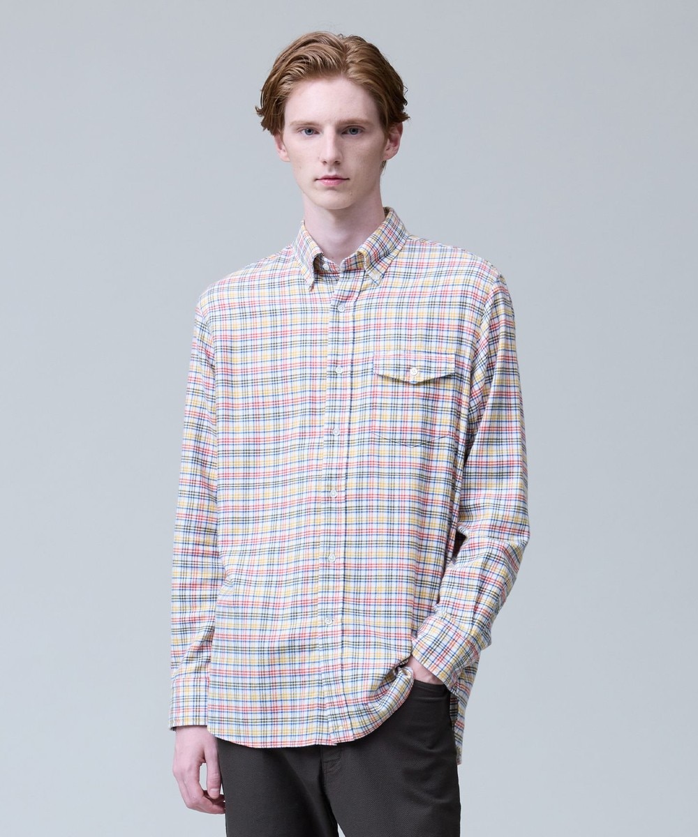 【オンワード】 J.PRESS MEN>トップス テンセルミックスコットンネルシャツ / B.D. ホワイト M メンズ 【オンワード】 J.PRESS MEN>トップス テンセルミックスコットンネルシャツ / B.D. ホワイト M メンズ