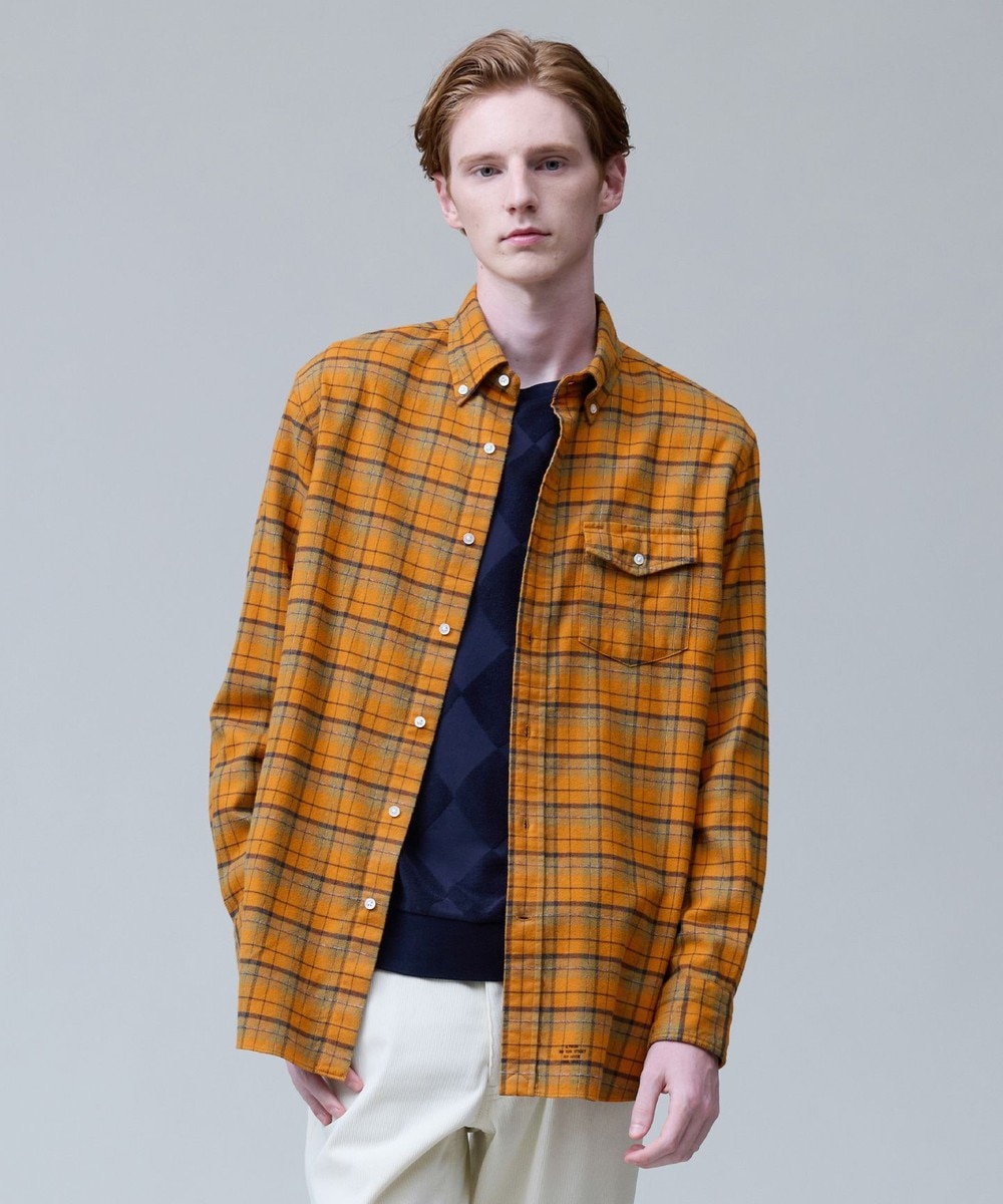 【オンワード】 J.PRESS MEN>トップス テンセルミックスコットンネルシャツ / B.D. オレンジ XL メンズ 【オンワード】 J.PRESS MEN>トップス テンセルミックスコットンネルシャツ / B.D. オレンジ XL メンズ