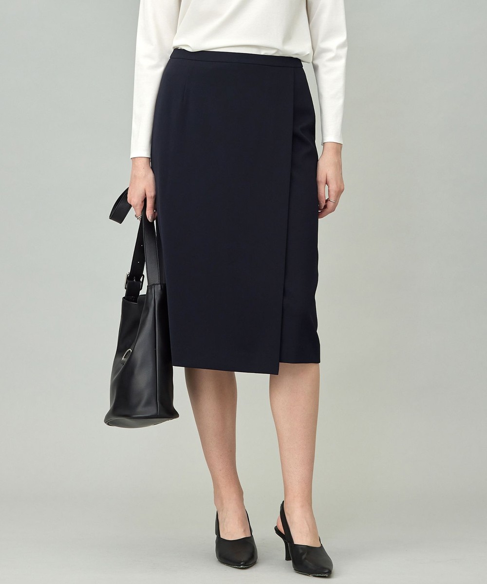 【オンワード】 ICB>スカート 【新色追加・防シワ・速乾・洗える】Fied ラップ風スカート ネイビー 6 レディース 【オンワード】 ICB>スカート 【新色追加・防シワ・速乾・洗える】Fied ラップ風スカート ネイビー 6 レディース