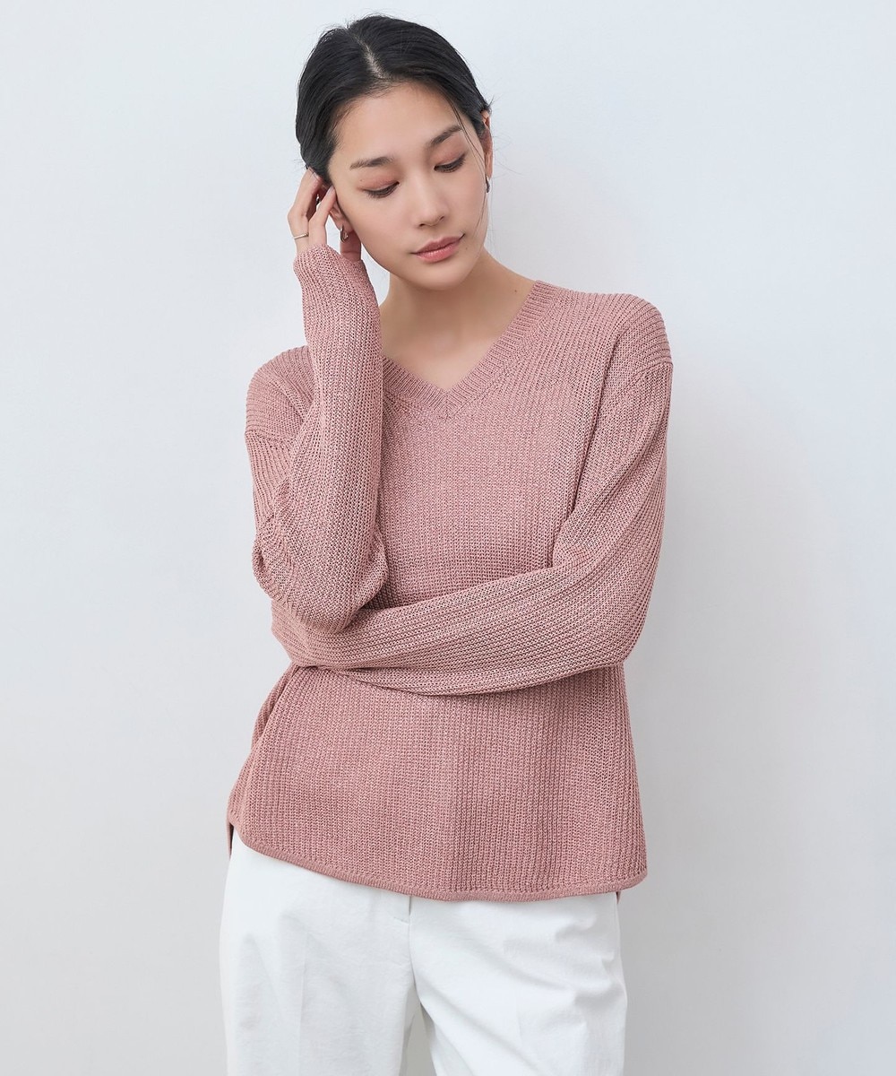 【オンワード】 ICB>トップス 【洗える】 ペーパーブレンドシャインニット Vネックプルオーバー フラミンゴ XS レディース 【オンワード】 ICB>トップス 【洗える】 ペーパーブレンドシャインニット Vネックプルオーバー フラミンゴ XS レディース