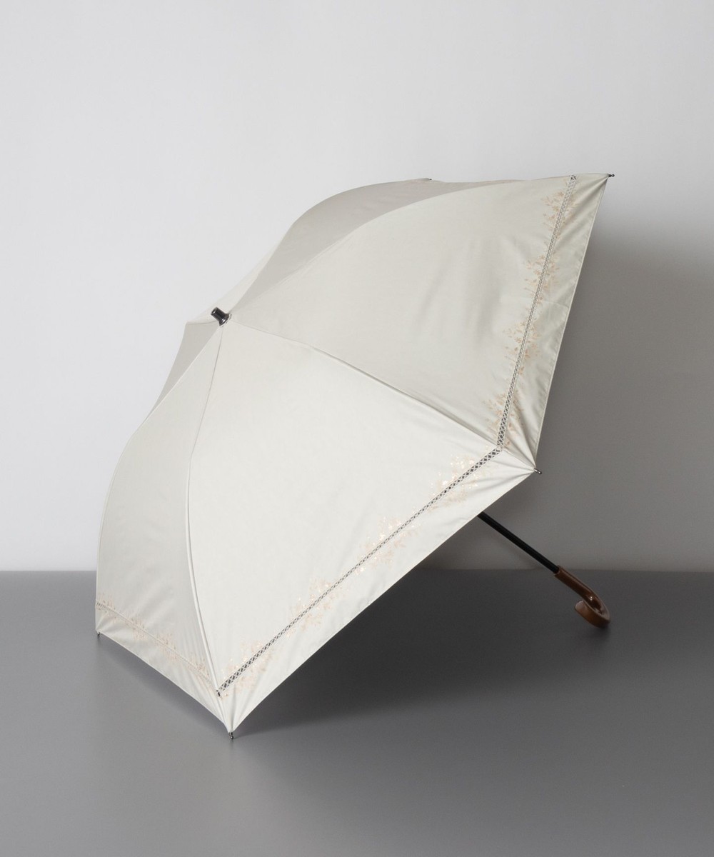＜オンワード＞AURORA>ファッション雑貨 Blao（ブラオ）リップストップ加工 晴雨兼用傘（トップフラット折傘）日傘 ライトベージュ FREE レディース 【送料無料】画像