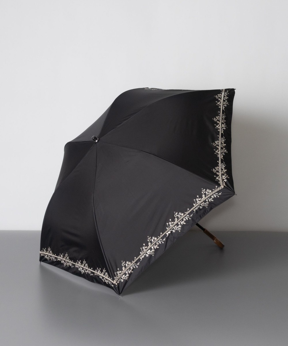 AURORA>ファッション雑貨 Blao（ブラオ）リップストップ加工 晴雨兼用傘（トップフラット折傘）日傘 ブラック FREE レディース 【送料無料】