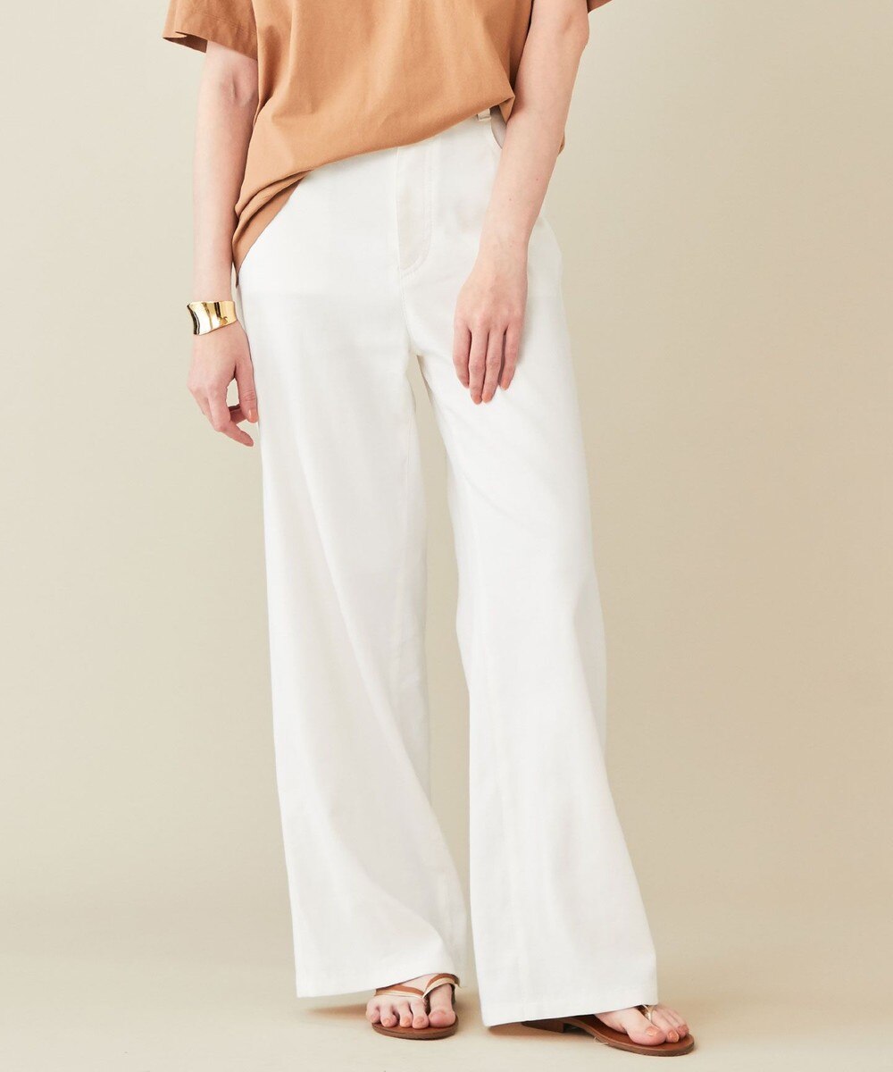 【オンワード】 BEIGE,>パンツ MONCEAU / ワイドパンツ White 4 レディース 【送料無料】
