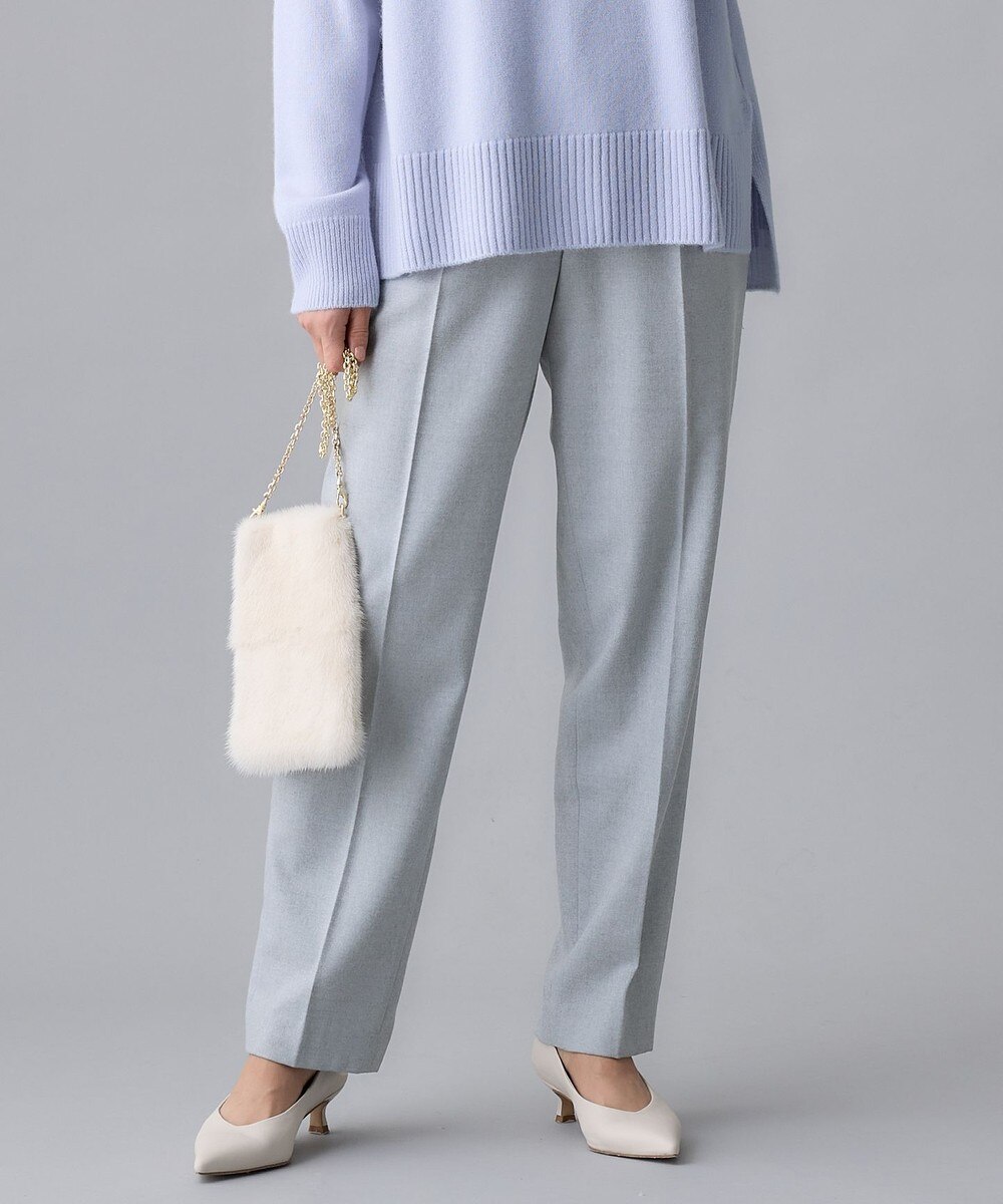 【オンワード】 自由区>パンツ ウールサキソニーテーパード パンツ ライトグレー 42 レディース 【オンワード】 自由区>パンツ ウールサキソニーテーパード パンツ ライトグレー 42 レディース