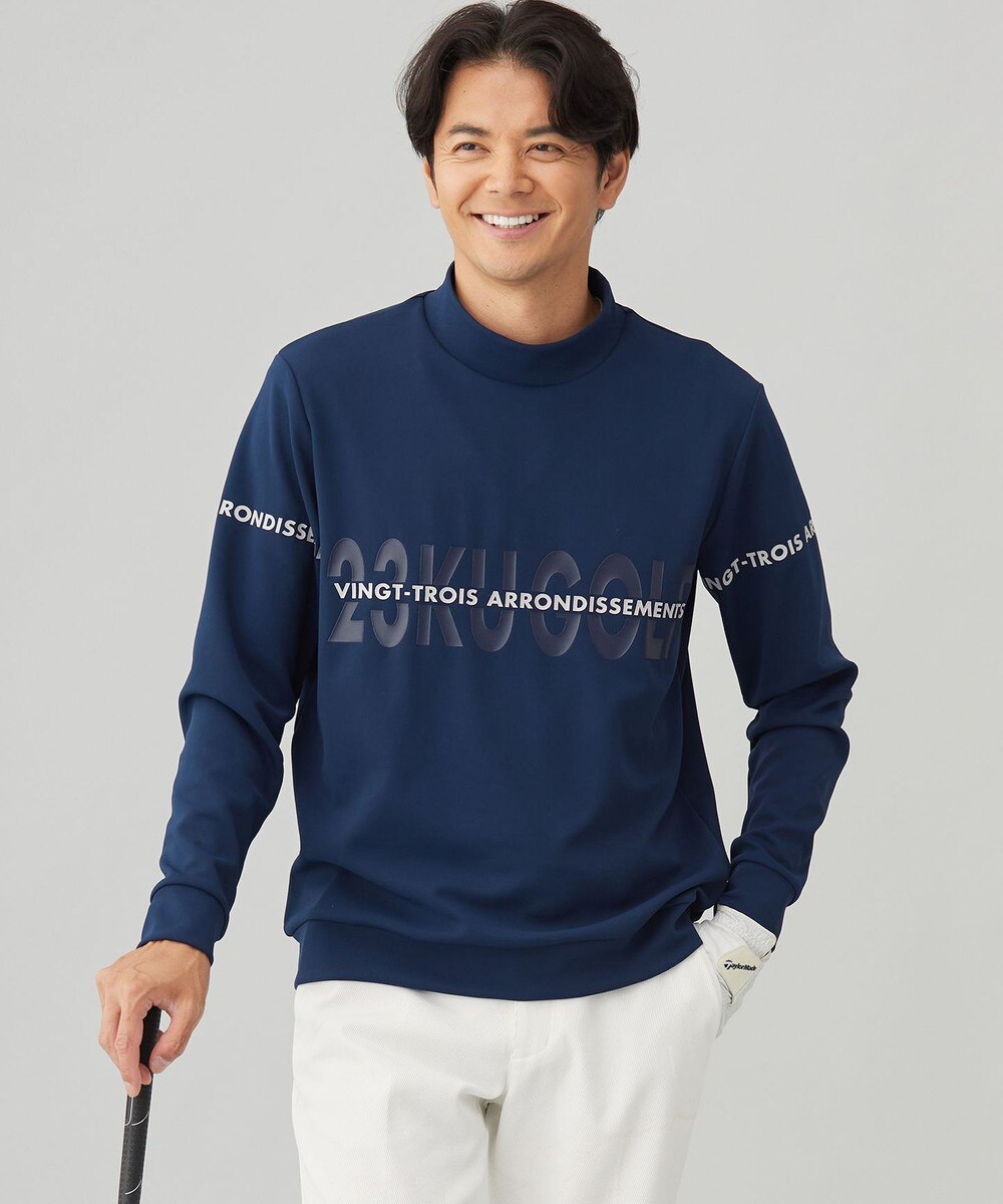 【オンワード】 23区GOLF>トップス 【MEN】ストレッチモックネックシャツ ネイビー L メンズ