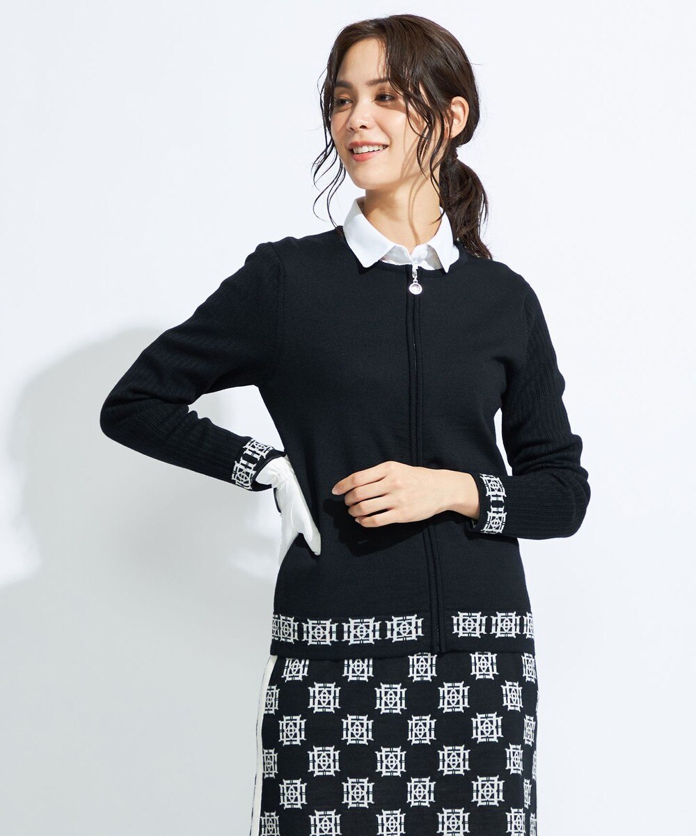 【オンワード】 DAKS GOLF>トップス 【WOMENS】インターロックDDトリム ZIPニットカーデ レッド M レディース 【送料無料】