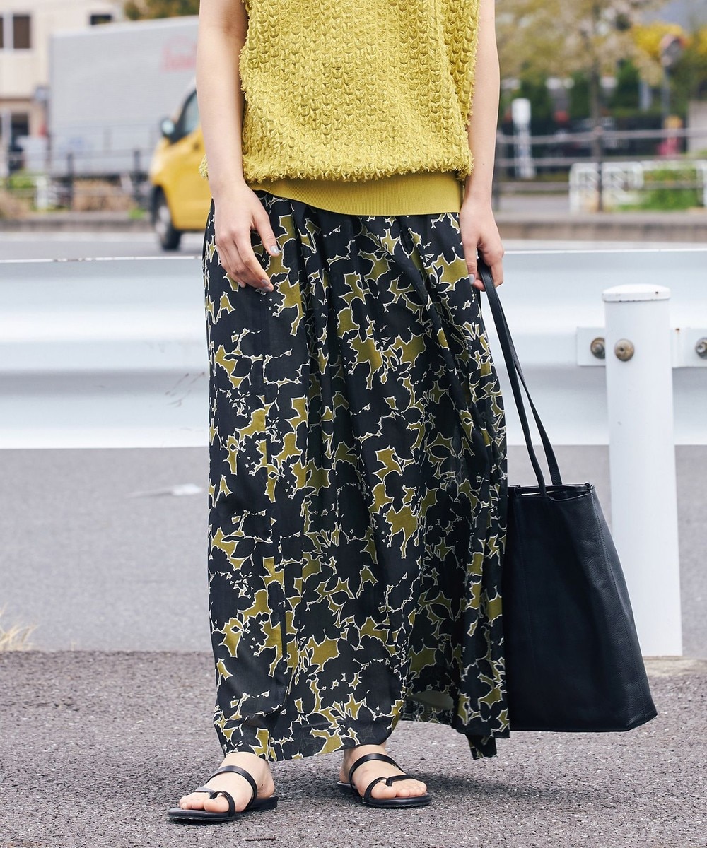 【オンワード】 ICB>スカート 【マガジン掲載】Shadow Flower 2WAY ロングスカート(番号CM22) ネイビー 4 レディース 【送料無料】