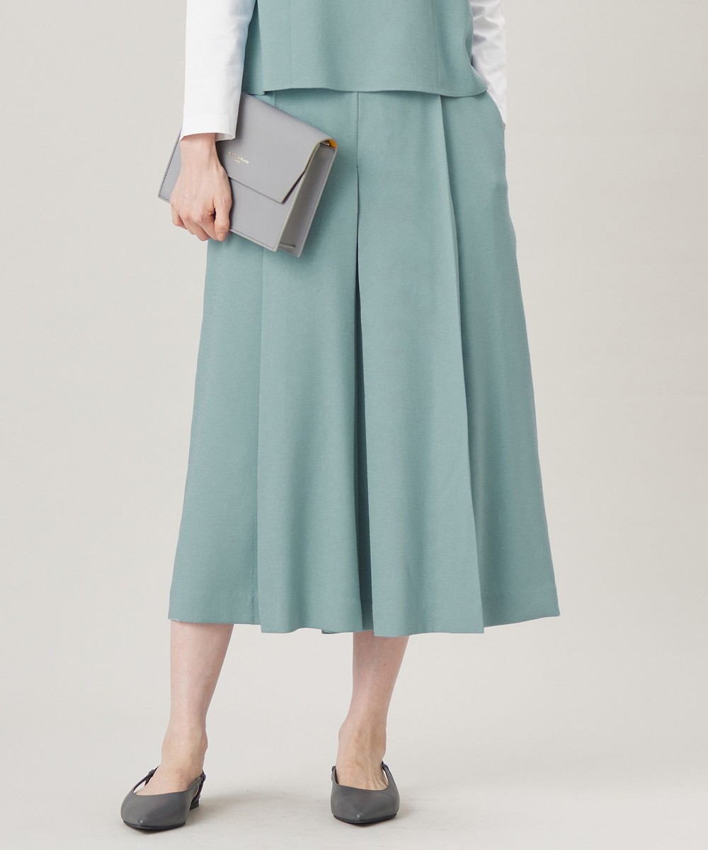 【オンワード】 自由区>パンツ 【セットアップ対応・接触冷感・洗える】リネンライクシンセティックキュロット パンツ ライトブルー 38 レディース 【オンワード】 自由区>パンツ 【セットアップ対応・接触冷感・洗える】リネンライクシンセティックキュロット パンツ ライトブルー 38 レディース