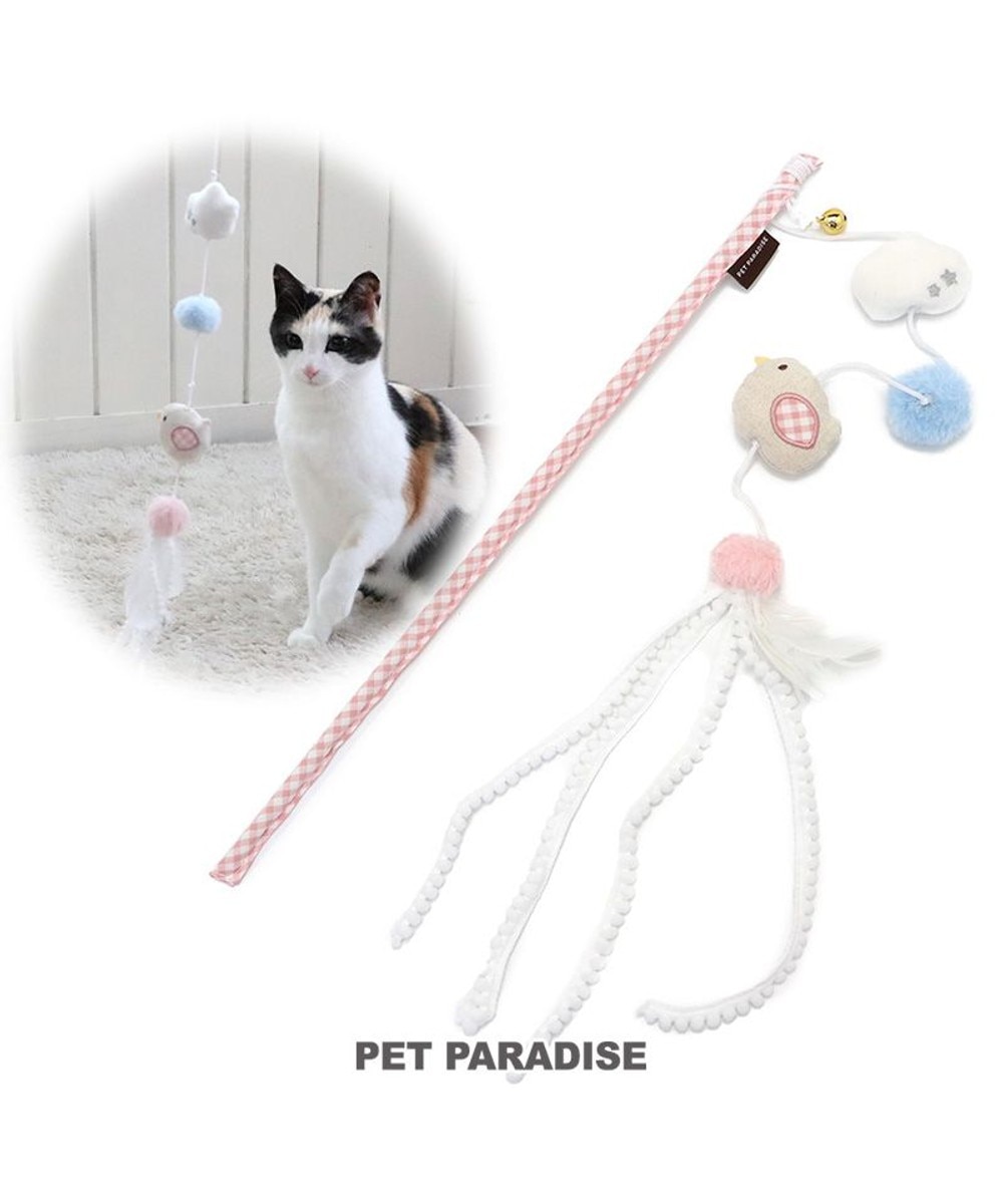【オンワード】 PET PARADISE>ペットグッズ 猫じゃらし ひよこ 羽根付き ホワイト 0