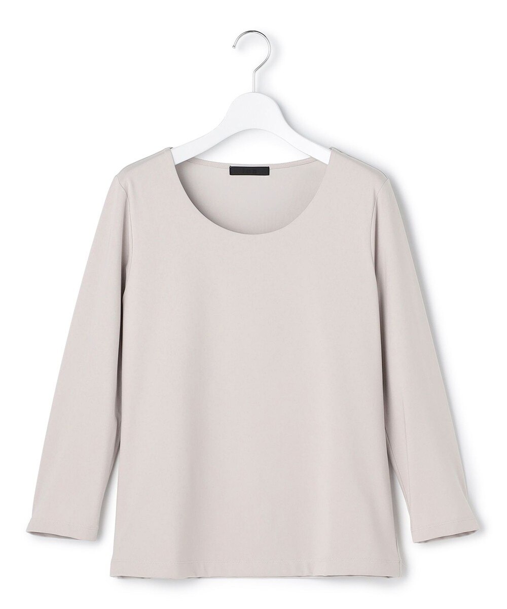 【オンワード】 ICB>トップス 【速乾・UVケア・接触冷感・洗える】 スーペリアジャージー Uネックカットソー ライトグレー XS レディース