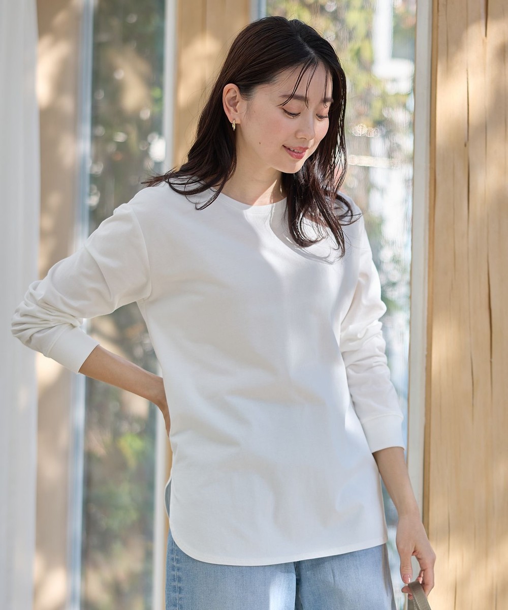 【オンワード】 ANY L>トップス 【洗濯機可/UVケア】テールTシャツ オフ 4 レディース 【オンワード】 ANY L>トップス 【洗濯機可/UVケア】テールTシャツ オフ 4 レディース