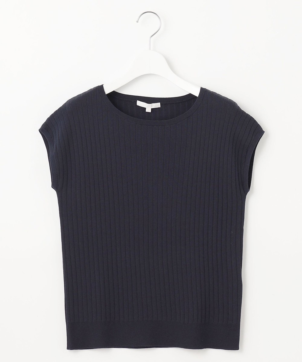 【オンワード】 自由区 L(大きいサイズ)>トップス 【アンサンブル対応・洗える】ハイツイストコットンアセテートフレンチスリーブ ニット ネイビー 46 レディース 【オンワード】 自由区 L(大きいサイズ)>トップス 【アンサンブル対応・洗える】ハイツイストコットンアセテートフレンチスリーブ ニット ネイビー 46 レディース