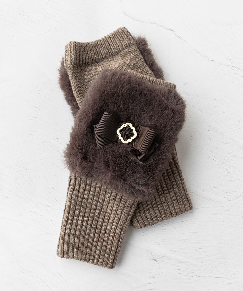 【オンワード】 TOCCA>ファッション雑貨 KNIT FUR HANDWARMER 手袋 グレージュ F レディース