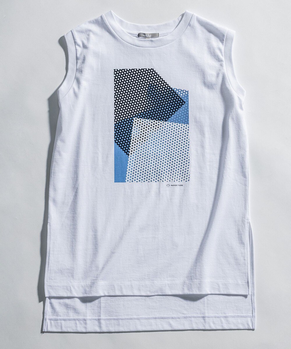 【オンワード】 23区>トップス 【23区 lab.】PAPIER TIGRE プリント ノースリーブ Tシャツ ブラック 38 レディース 【送料無料】