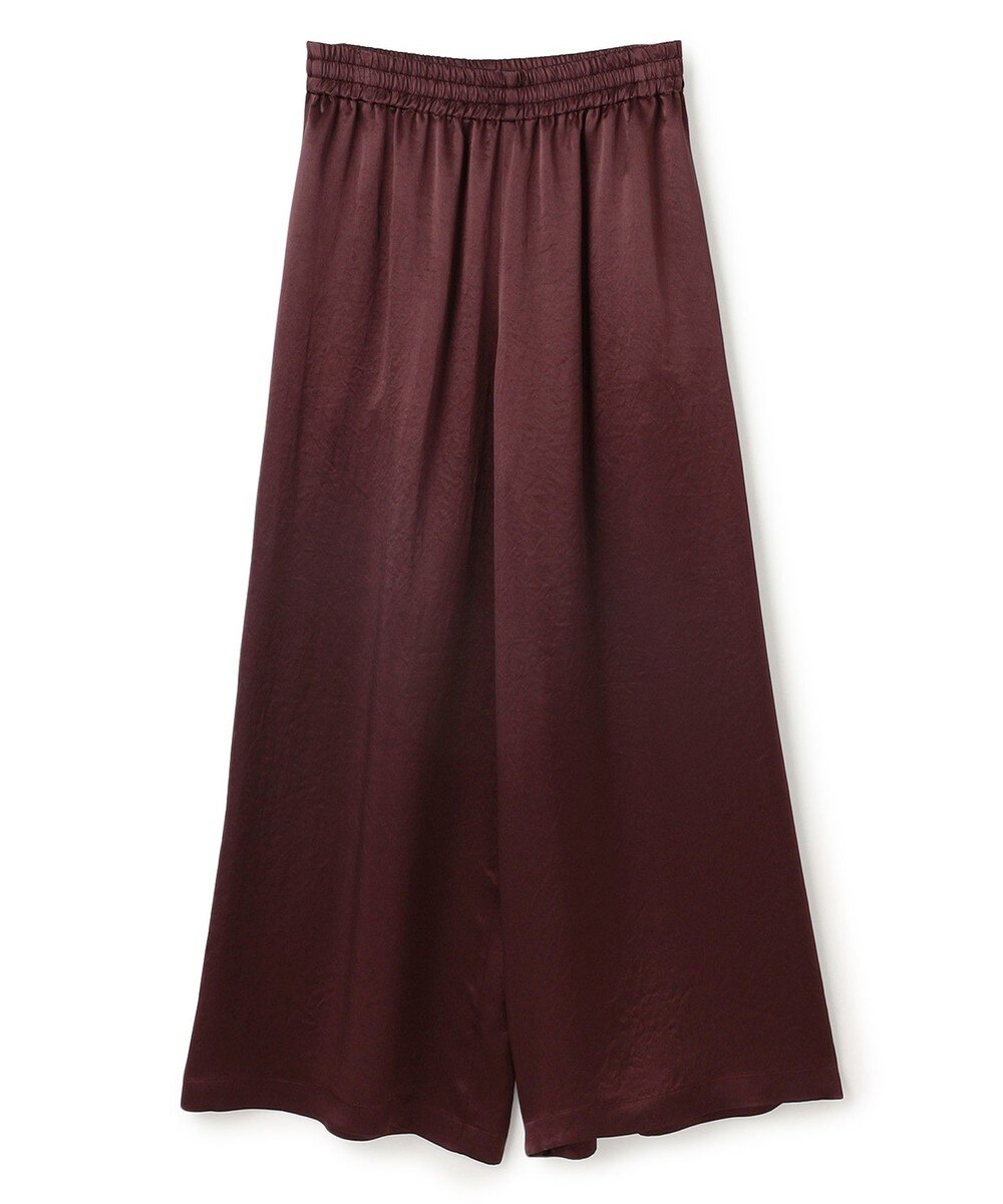【オンワード】 uncrave>パンツ 【手洗い可】アセテートヴィンテージサテン ワイドパンツ バーガンディ 0 レディース
